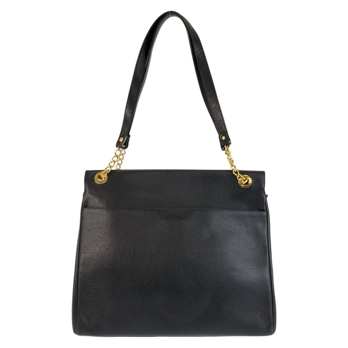 Bally Black Leather Shoulder Bag Tote Bag (Pre-Owned)