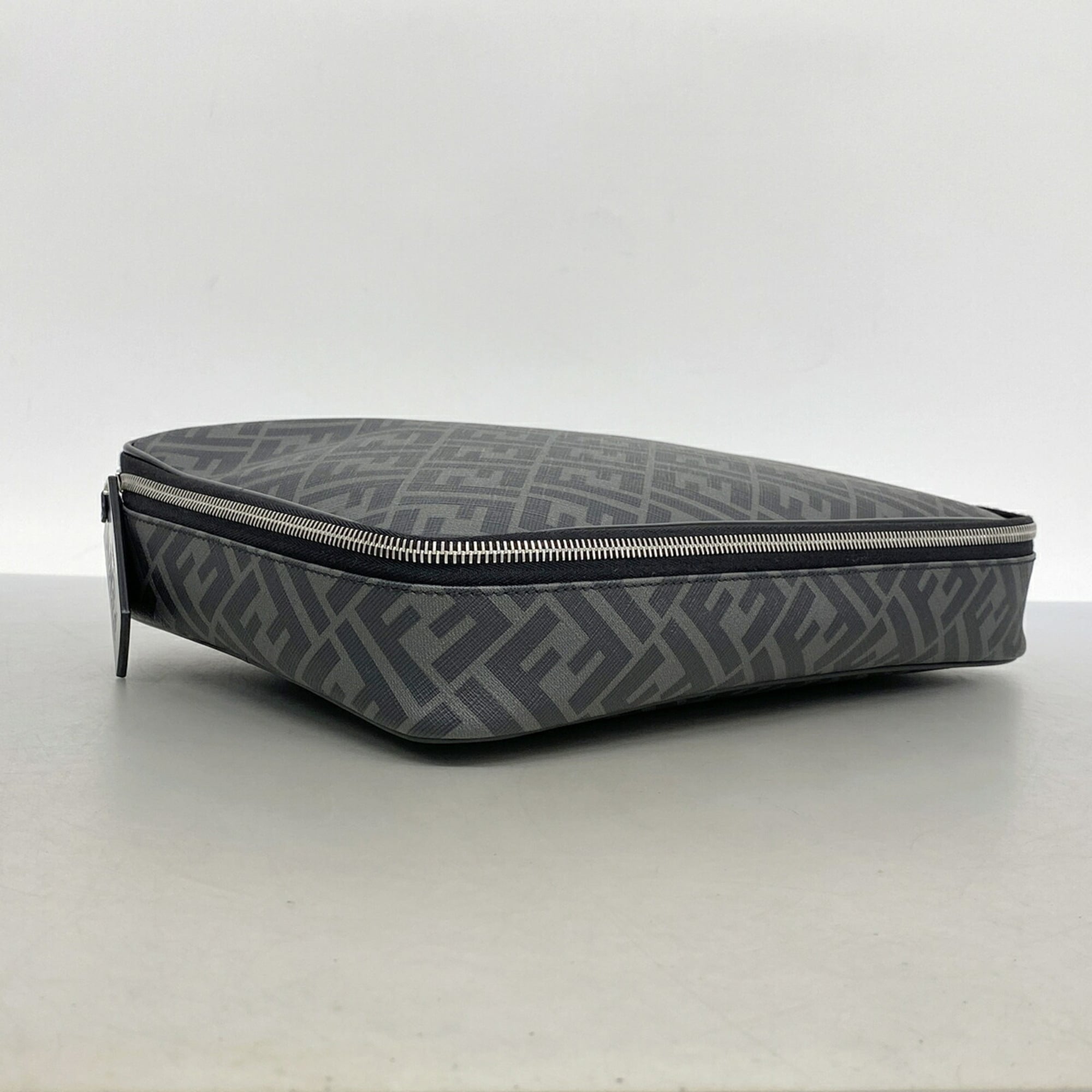 Fendi Black Gray Pvc Pouch (Pre-Owned)