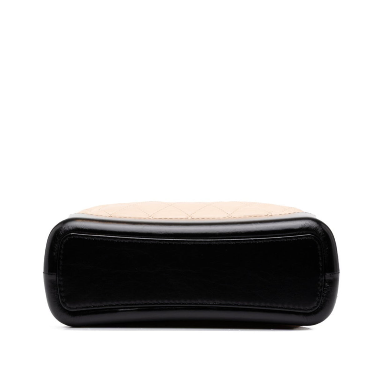 Chanel Beige Black Leather Shoulder Bag (Pre-Owned)