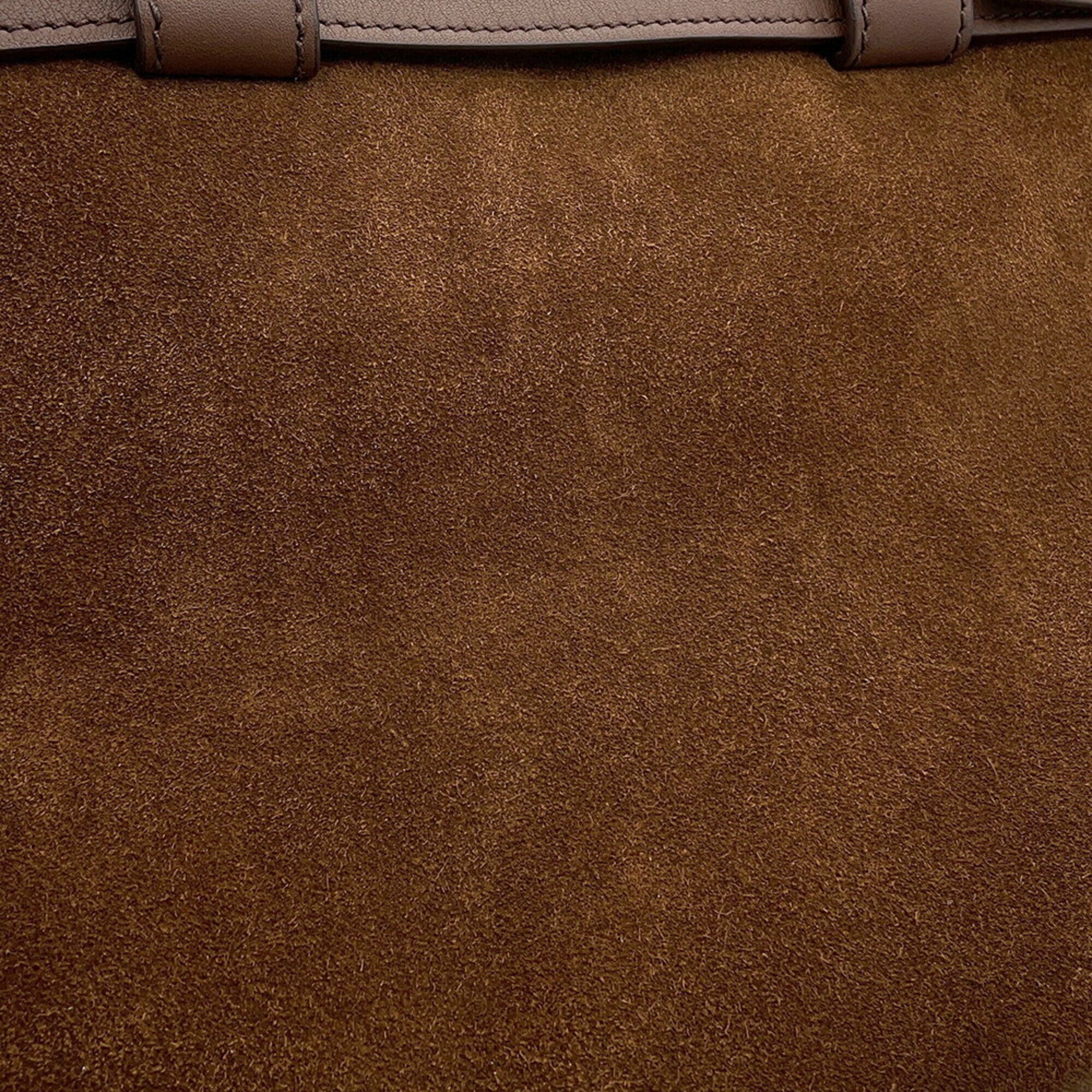 Prada Brown Cocoa Suede Handbag Shoulder Bag (Pre-Owned)