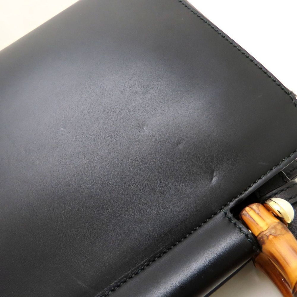 Gucci Black Bamboo Leather Handbag (Pre-Owned)