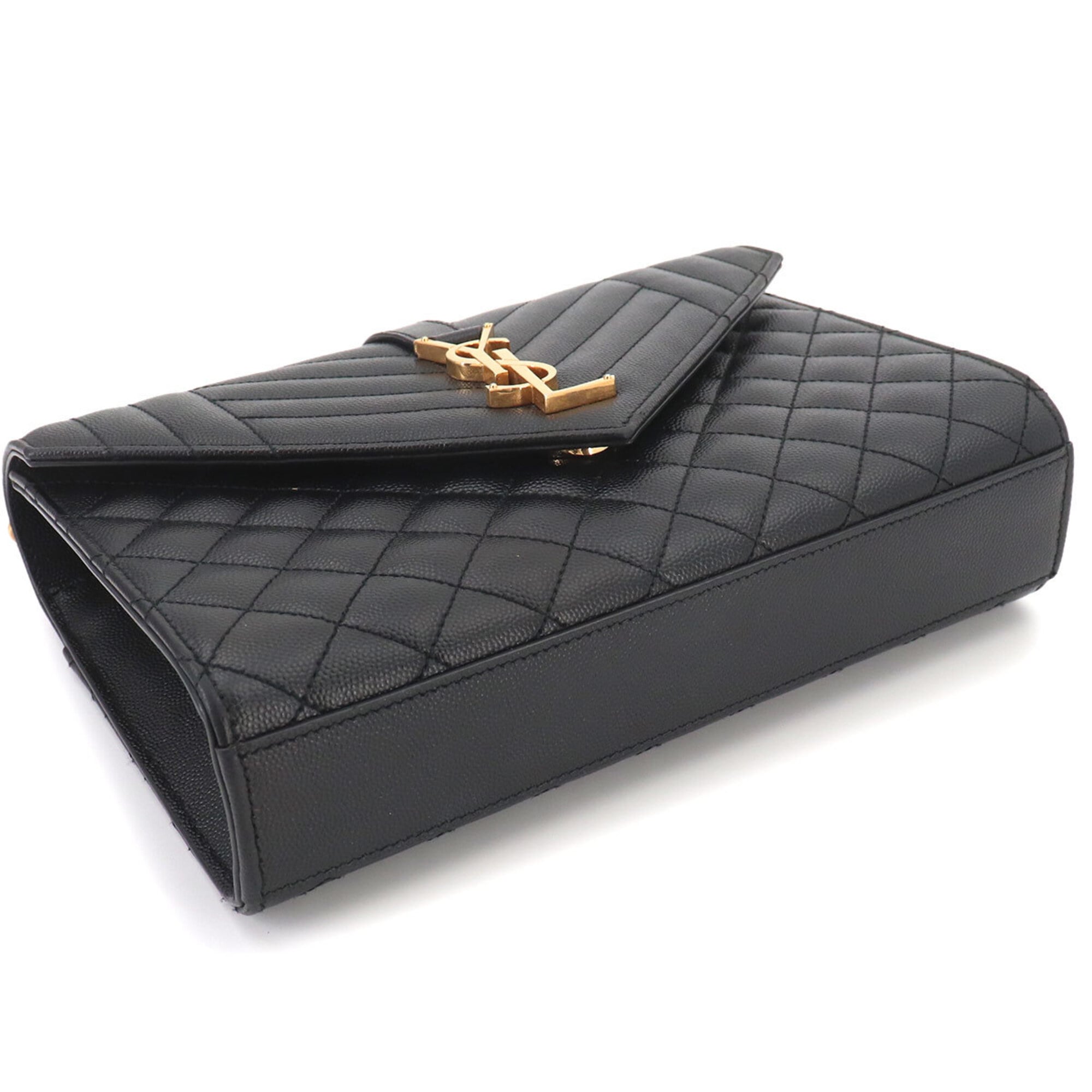 Saint Laurent Black Leather Handbag Shoulder Bag (Pre-Owned)