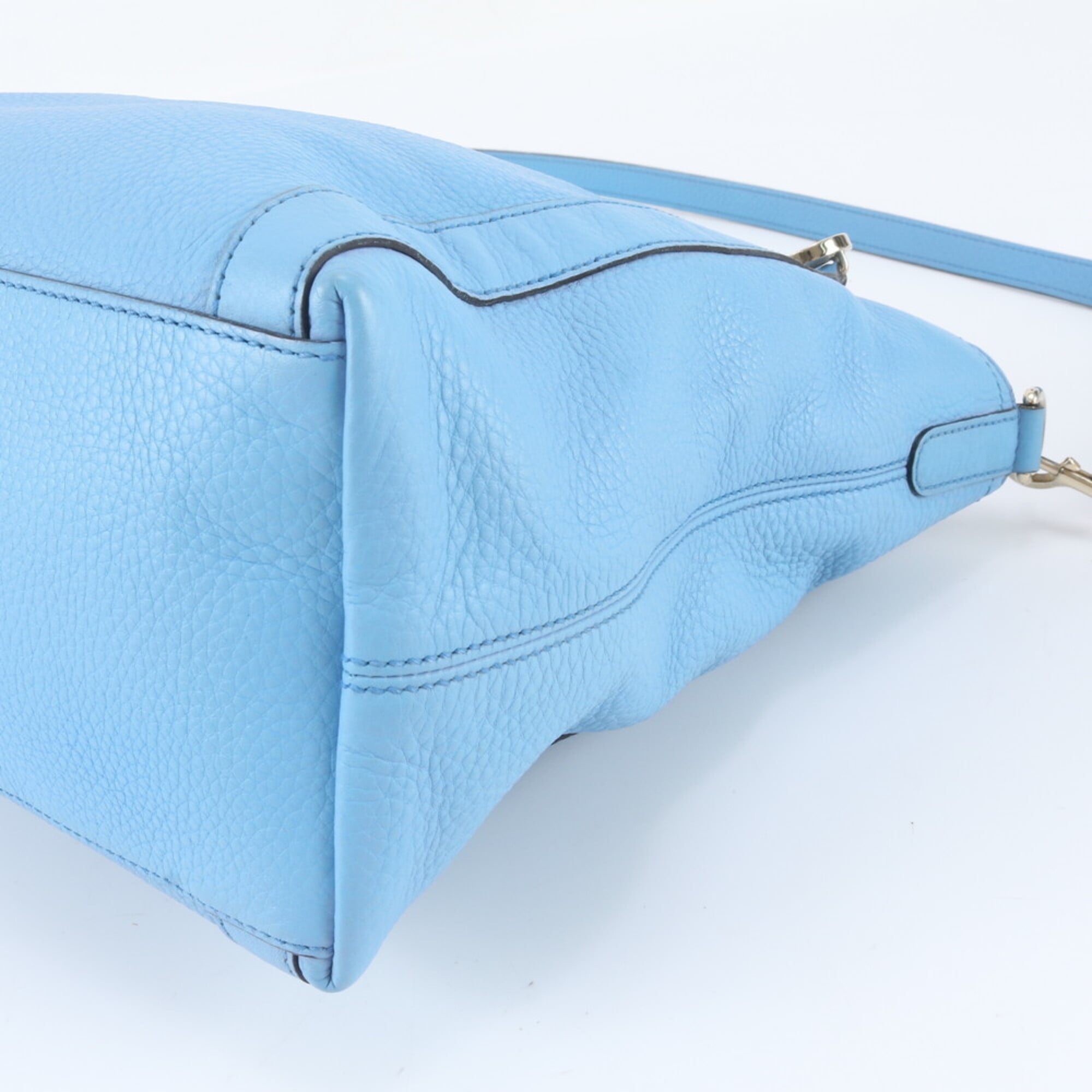 Gucci Sky Blue Leather Handbag Shoulder Bag Tote Bag (Pre-Owned)