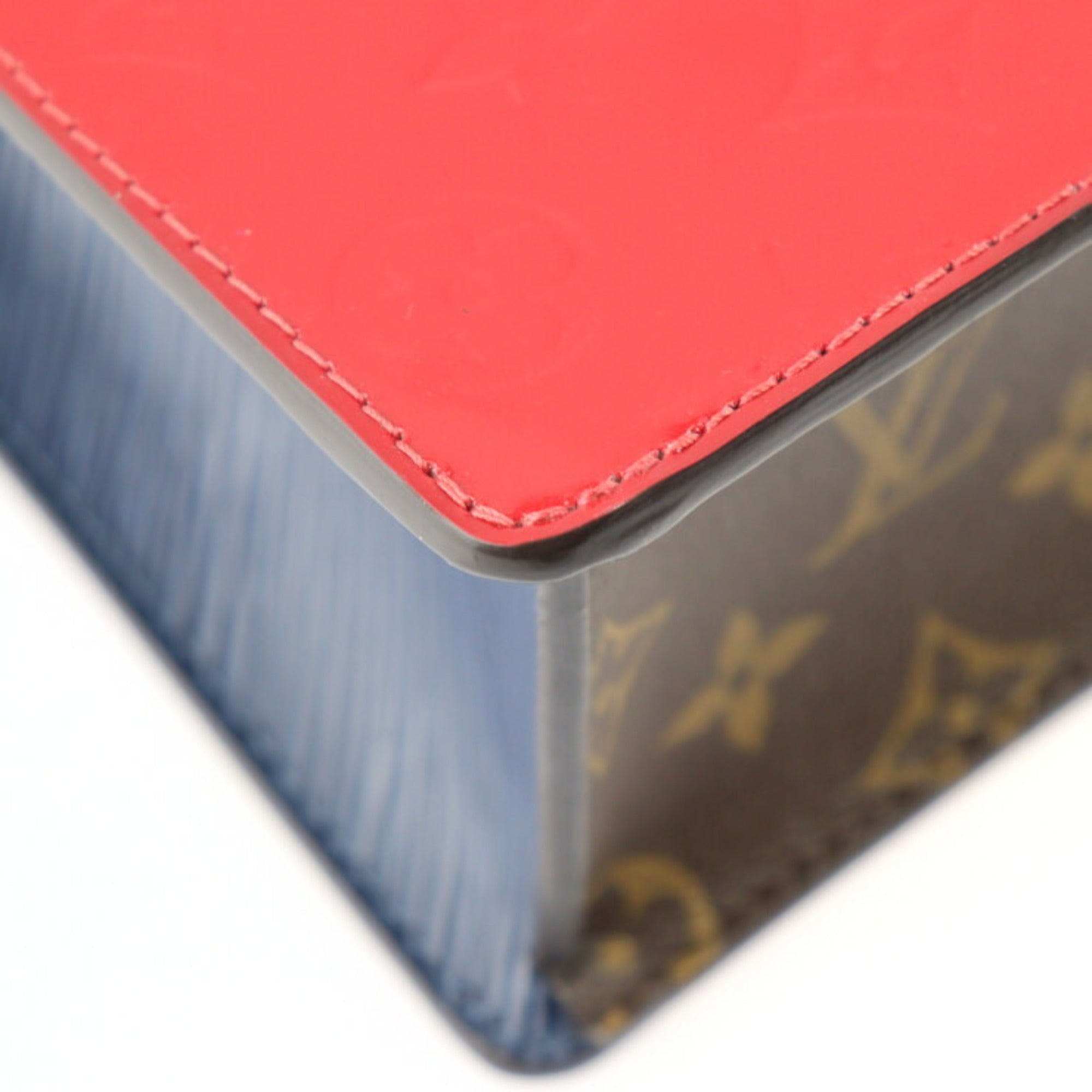 Louis Vuitton Blue Brown Sacrlet Vernis Epi Leather Monogram Handbag Shoulder Bag (Pre-Owned)