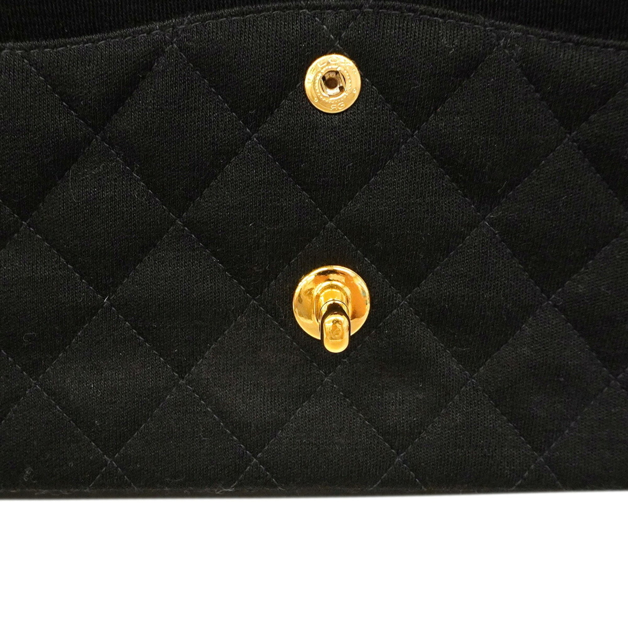 Chanel Black Cotton Shoulder Bag (Pre-Owned)