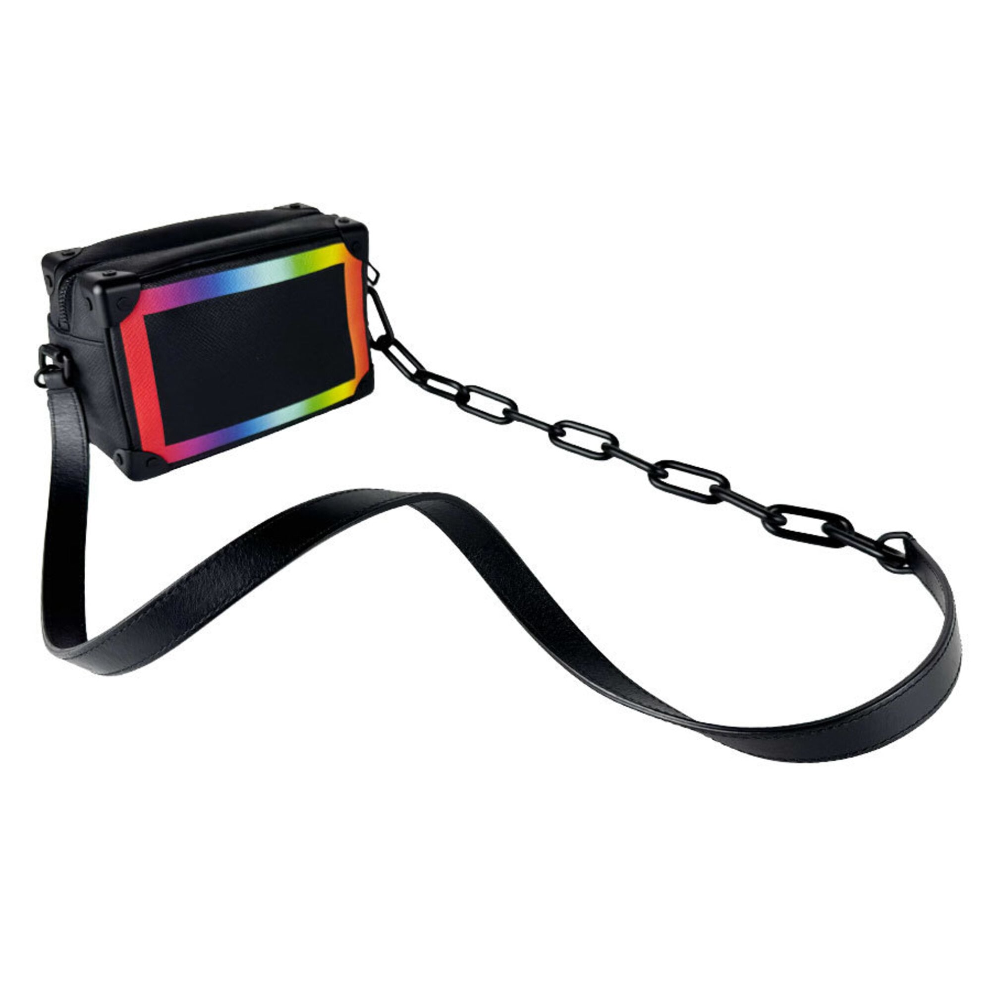Louis Vuitton Black Multi-Color Taiga Leather Shoulder Bag (Pre-Owned)