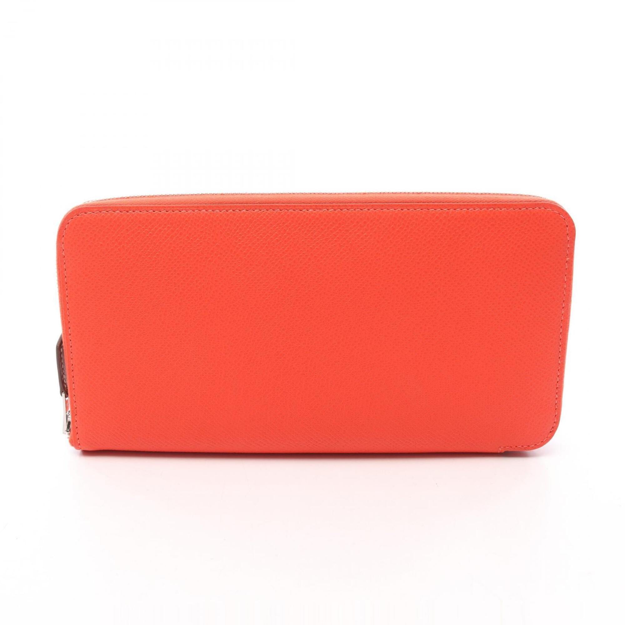 Hermes Red Color Epsom Leather Long Wallet (Bi-Fold) (Pre-Owned)