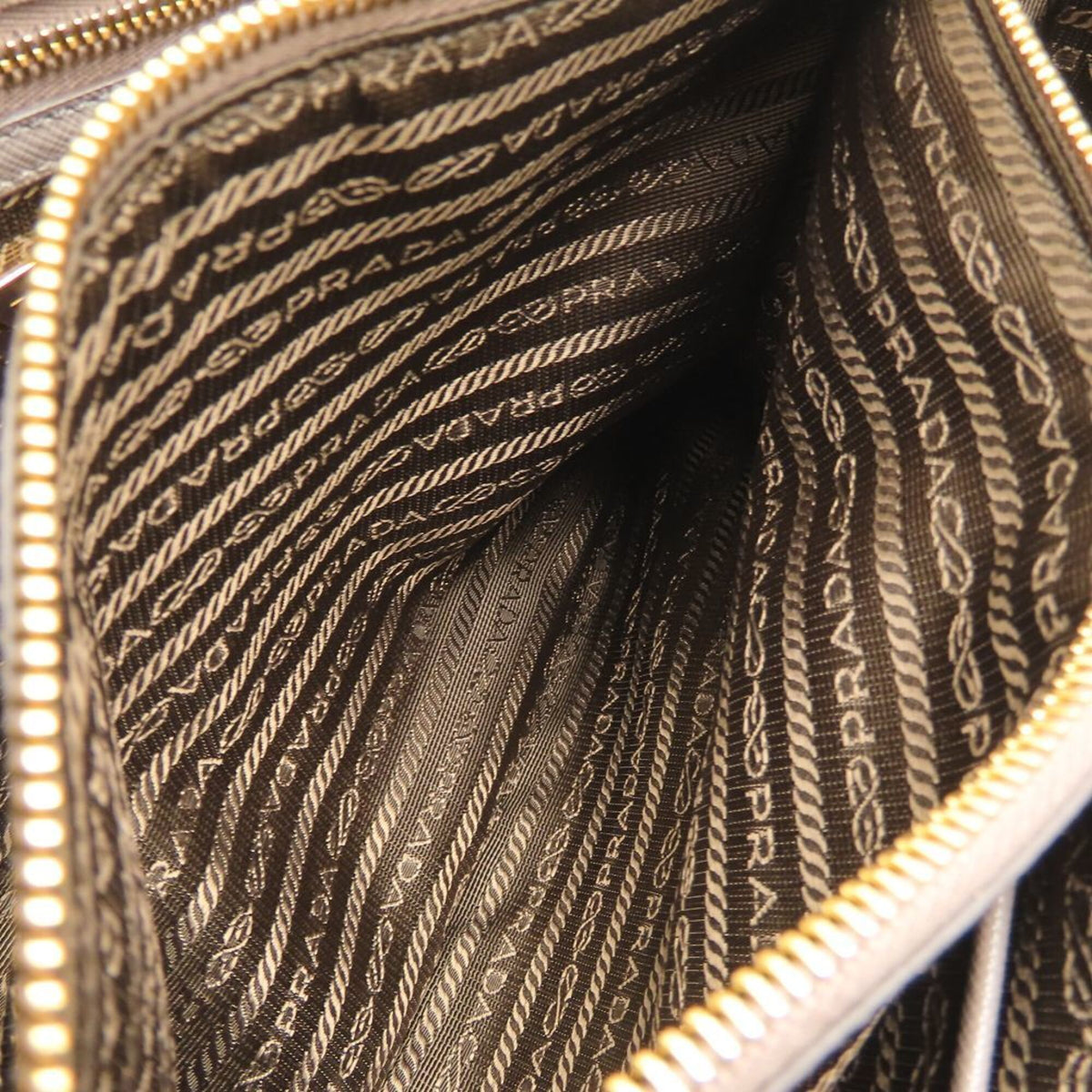 Prada Saffiano Grayish Leather Tote Bag (Pre-Owned)