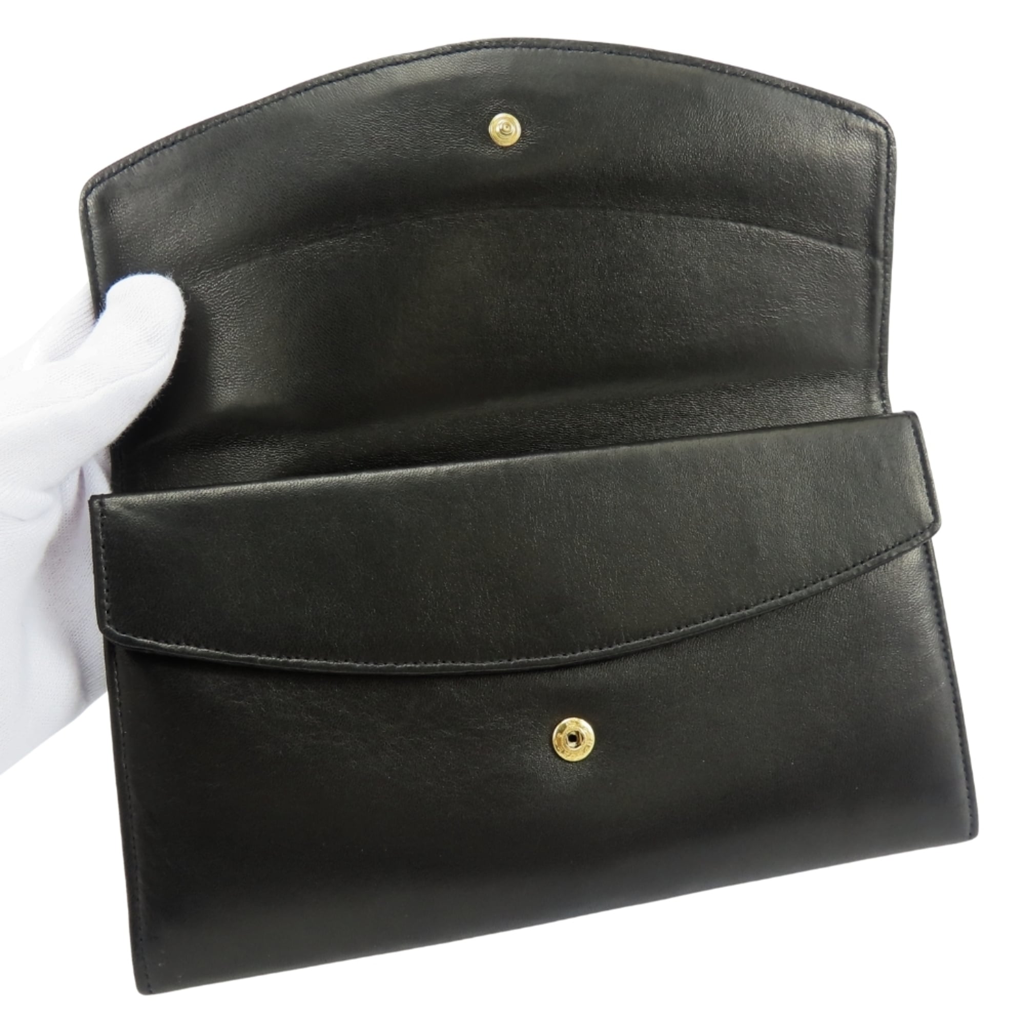 Chanel Black Leather Wallet (Bi-Fold) (Pre-Owned)
