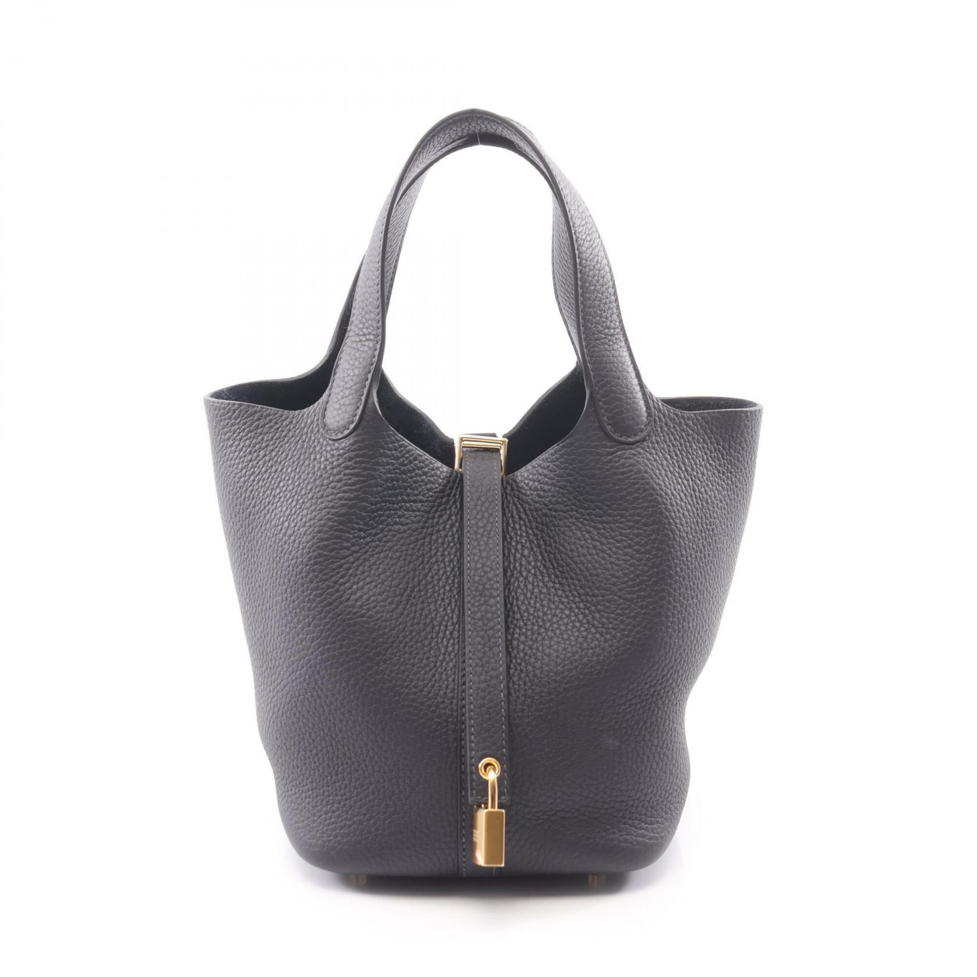 Hermes Navy Taurillon Clemence Leather Handbag (Pre-Owned)