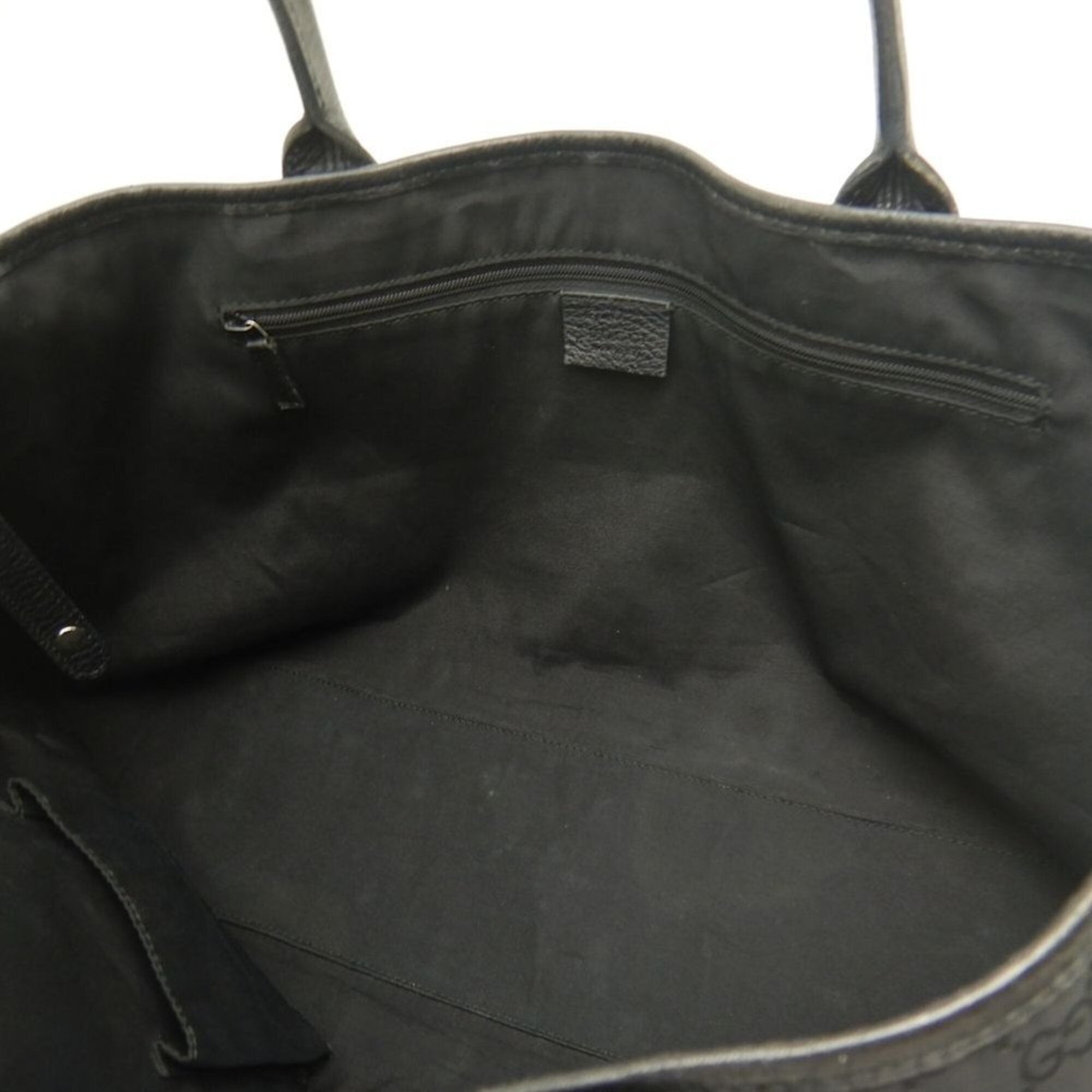Gucci Black Nylon Canvas Leather Tote Bag (Pre-Owned)
