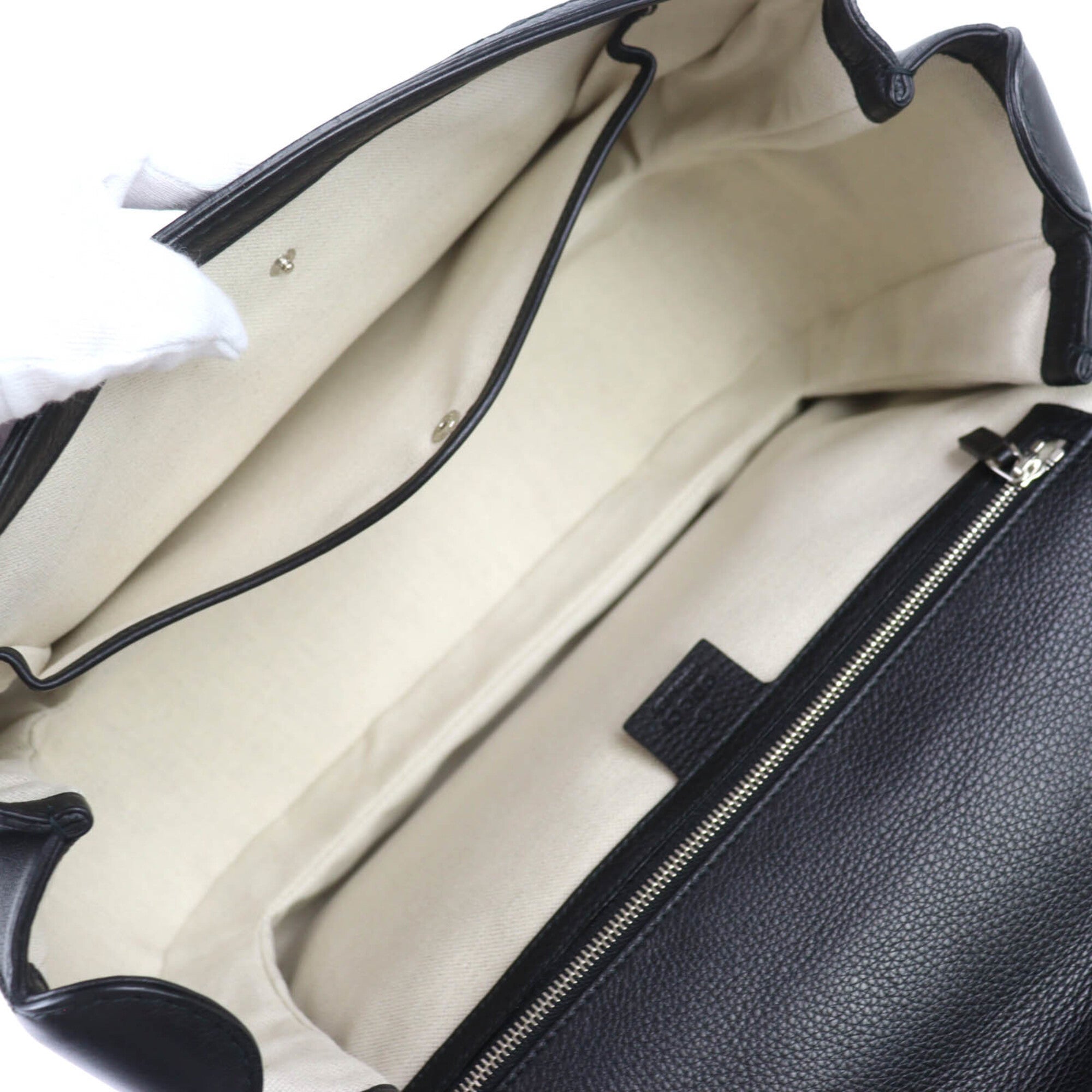 Gucci Black Leather Handbag Shoulder Bag (Pre-Owned)