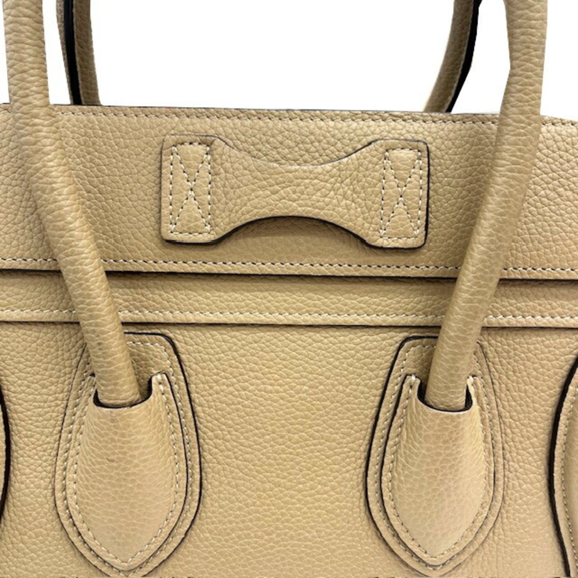 Celine Grayish Leather Handbag Tote Bag (Pre-Owned)