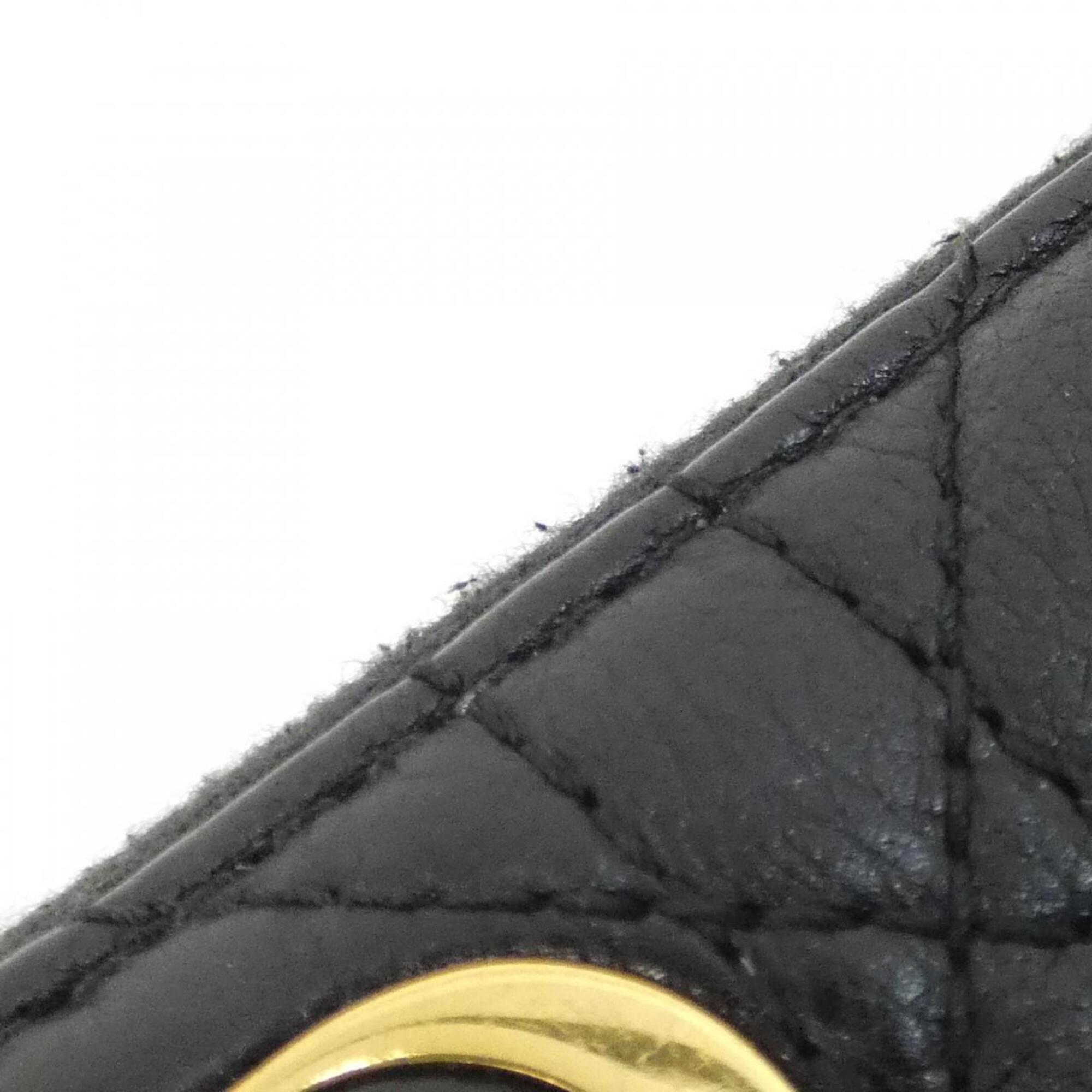 Christian Dior Black Leather Long Wallet (Bi-Fold) (Pre-Owned)