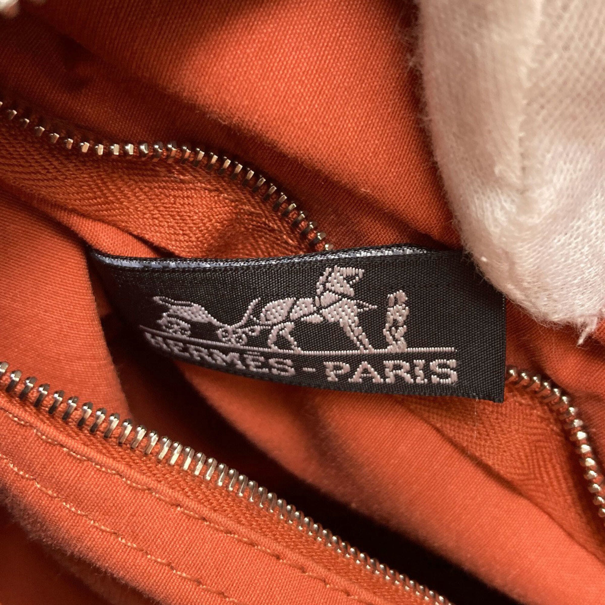 Hermes Acapulco Orange Cotton Polyester Handbag (Pre-Owned)