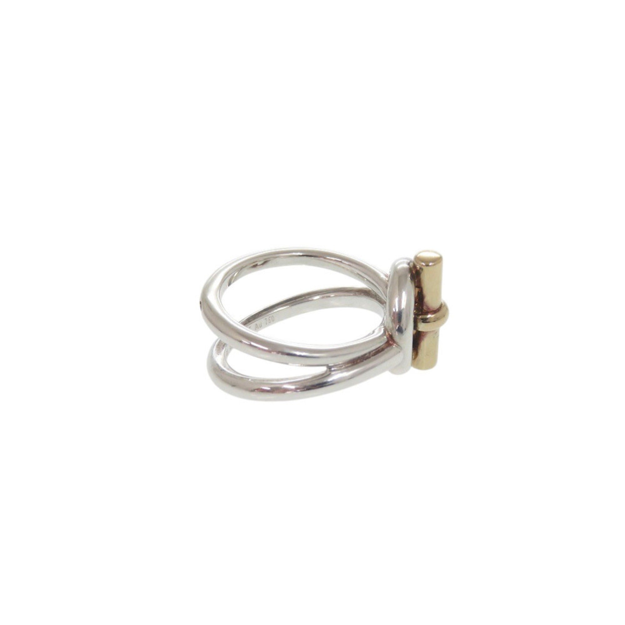 Hermes Gold Silver Gold (18K) Silver 925 Band Ring (Pre-Owned)