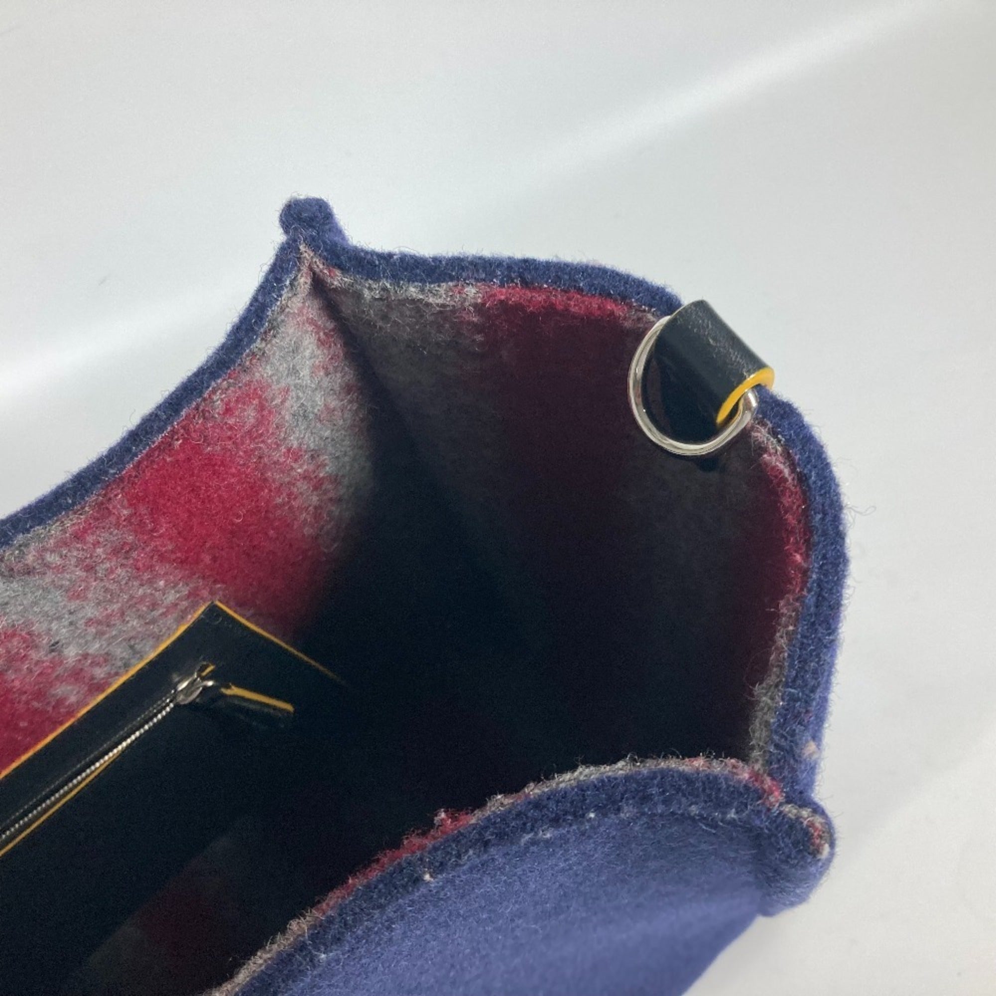 Fendi Navy Wool Shoulder Bag Tote Bag (Pre-Owned)