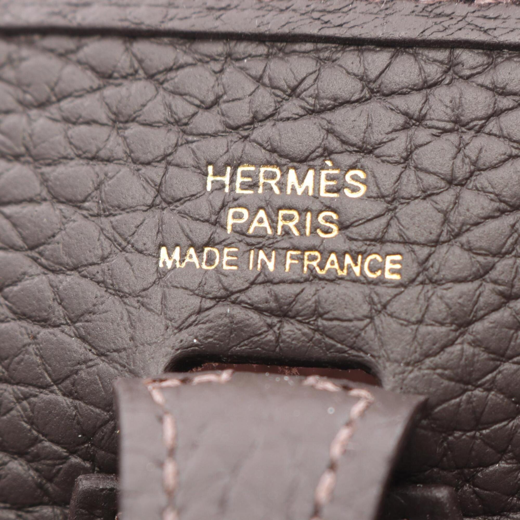 Hermes Brown Taurillon Clemence Leather Handbag Shoulder Bag (Pre-Owned)