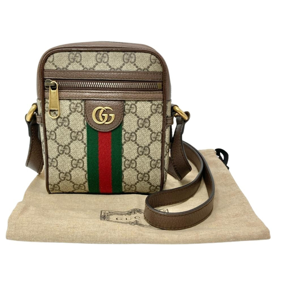 Gucci Ophidia Beige Gg Supreme Messenger Bag Shoulder Bag (Pre-Owned)