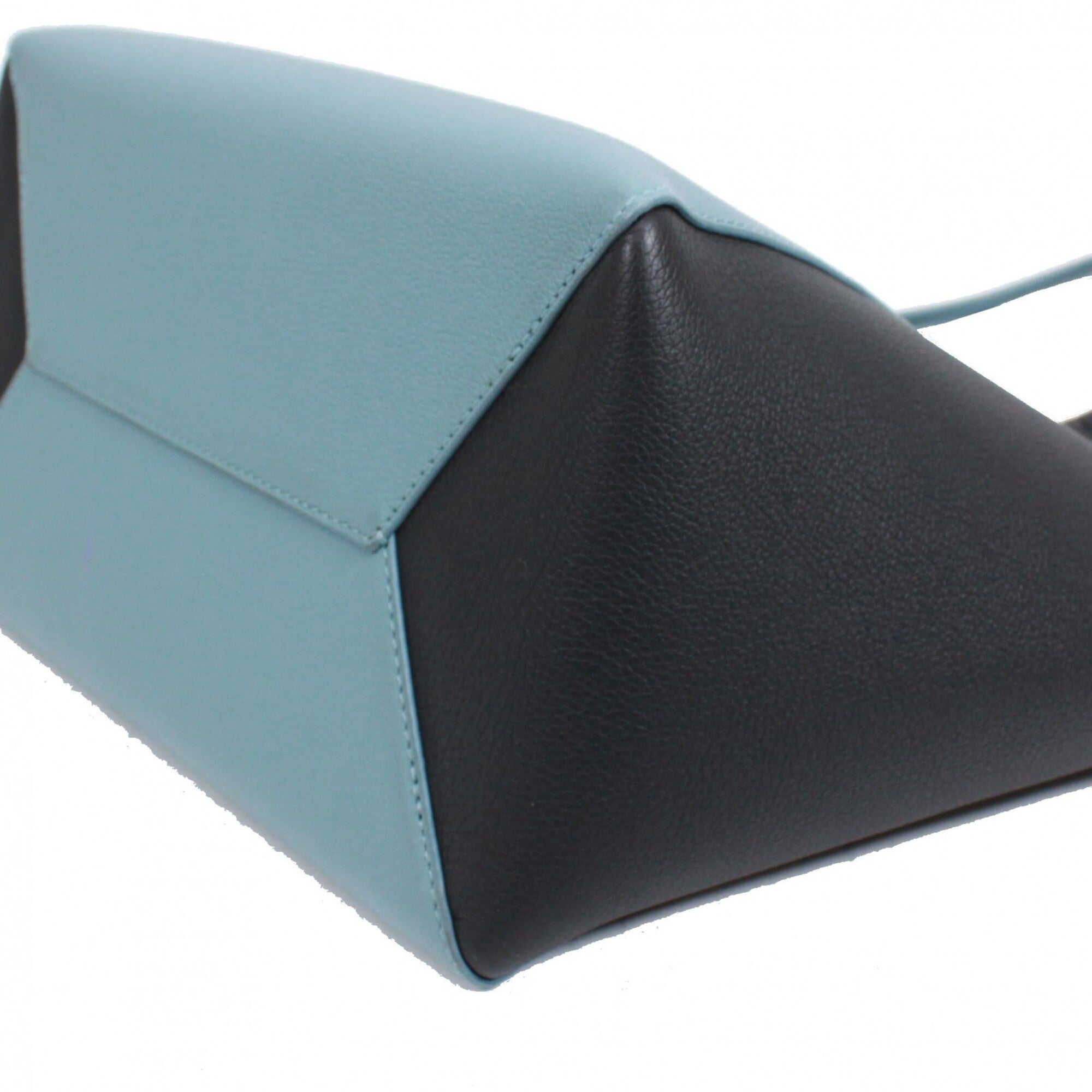 Louis Vuitton Black Blue Leather Handbag Tote Bag (Pre-Owned)