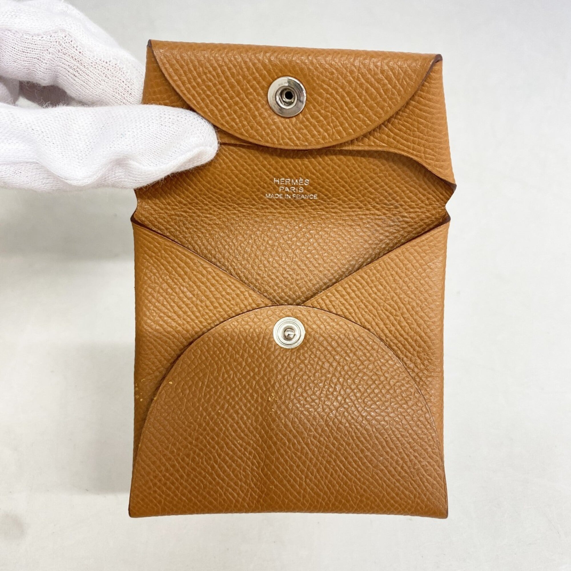 Hermes Gold Epsom Leather Coin Purse/Coin Case (Pre-Owned)