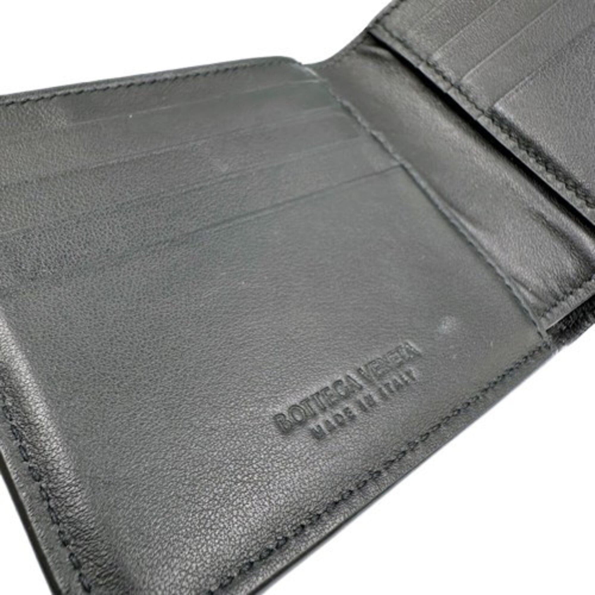 Bottega Veneta Black Leather Wallet (Bi-Fold) (Pre-Owned)