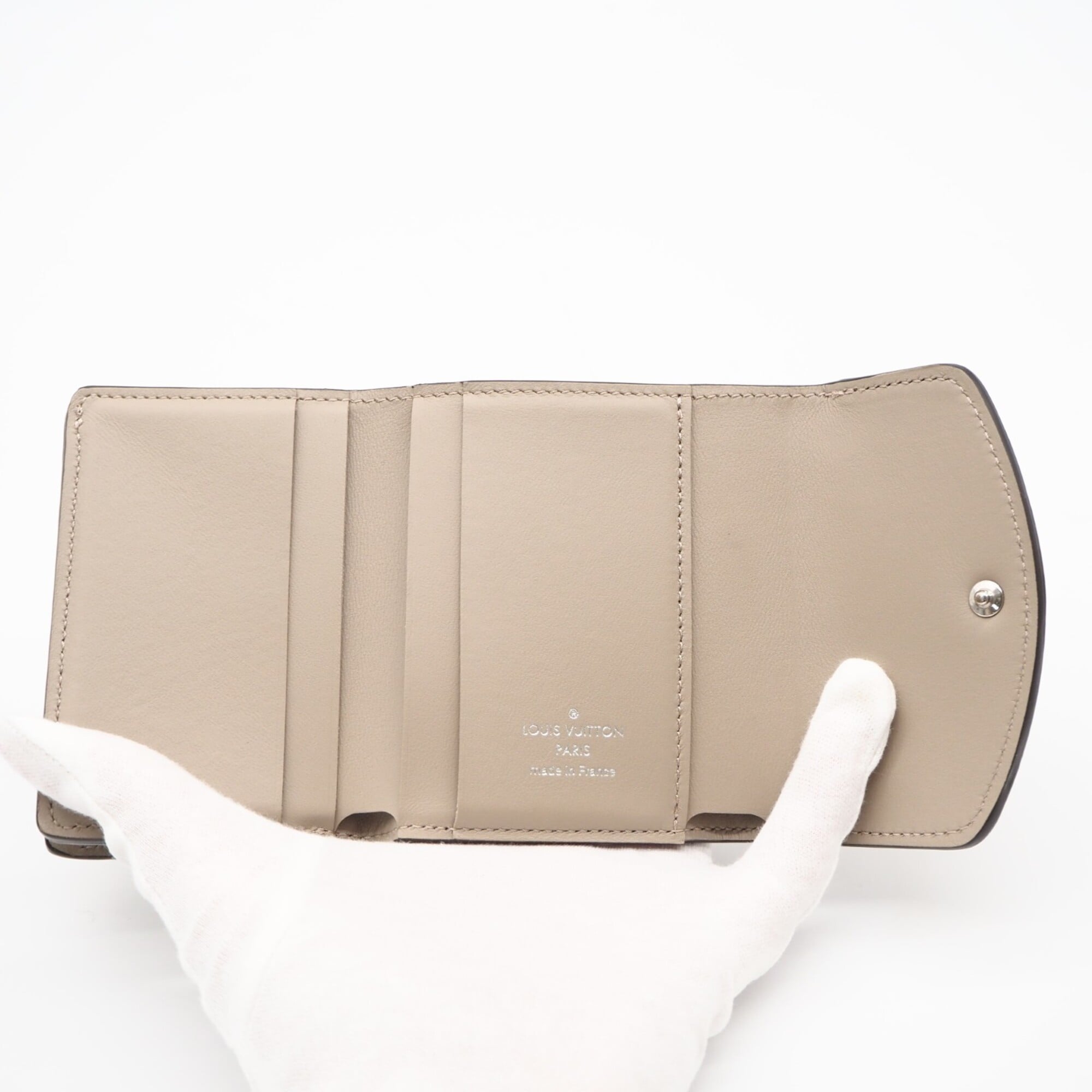 Louis Vuitton Mahina Beige Mahina Leather Wallet (Tri-Fold) (Pre-Owned)