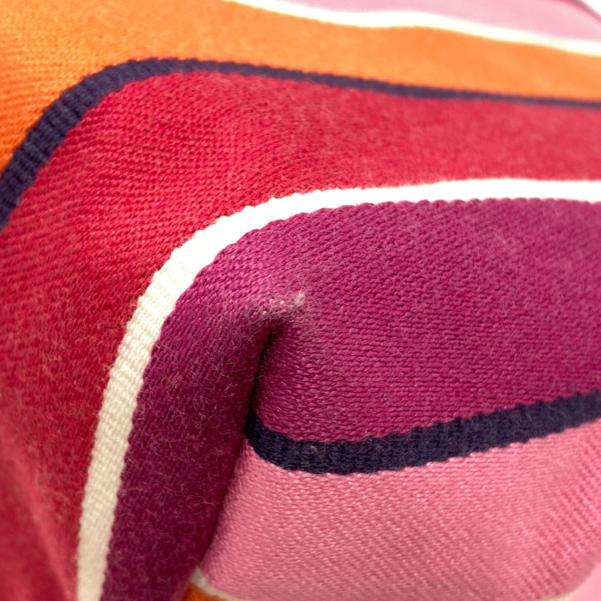 Longchamp Orange Pink Purple Canvas Tote Bag (Pre-Owned)