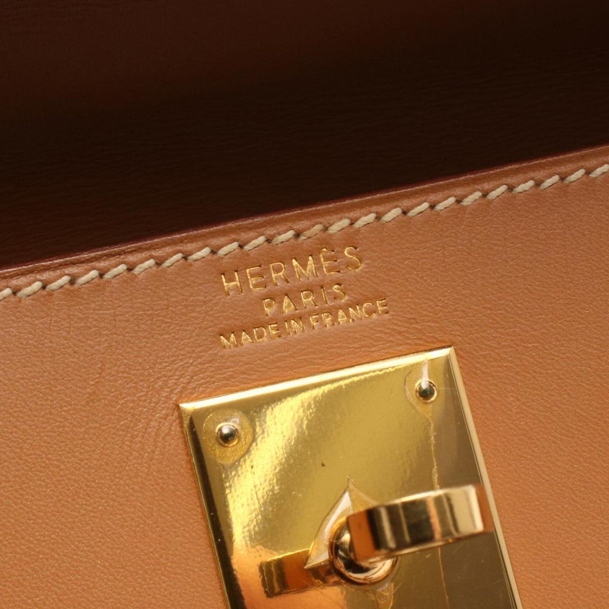 Hermes Brown Natural Chamonix Leather Handbag (Pre-Owned)