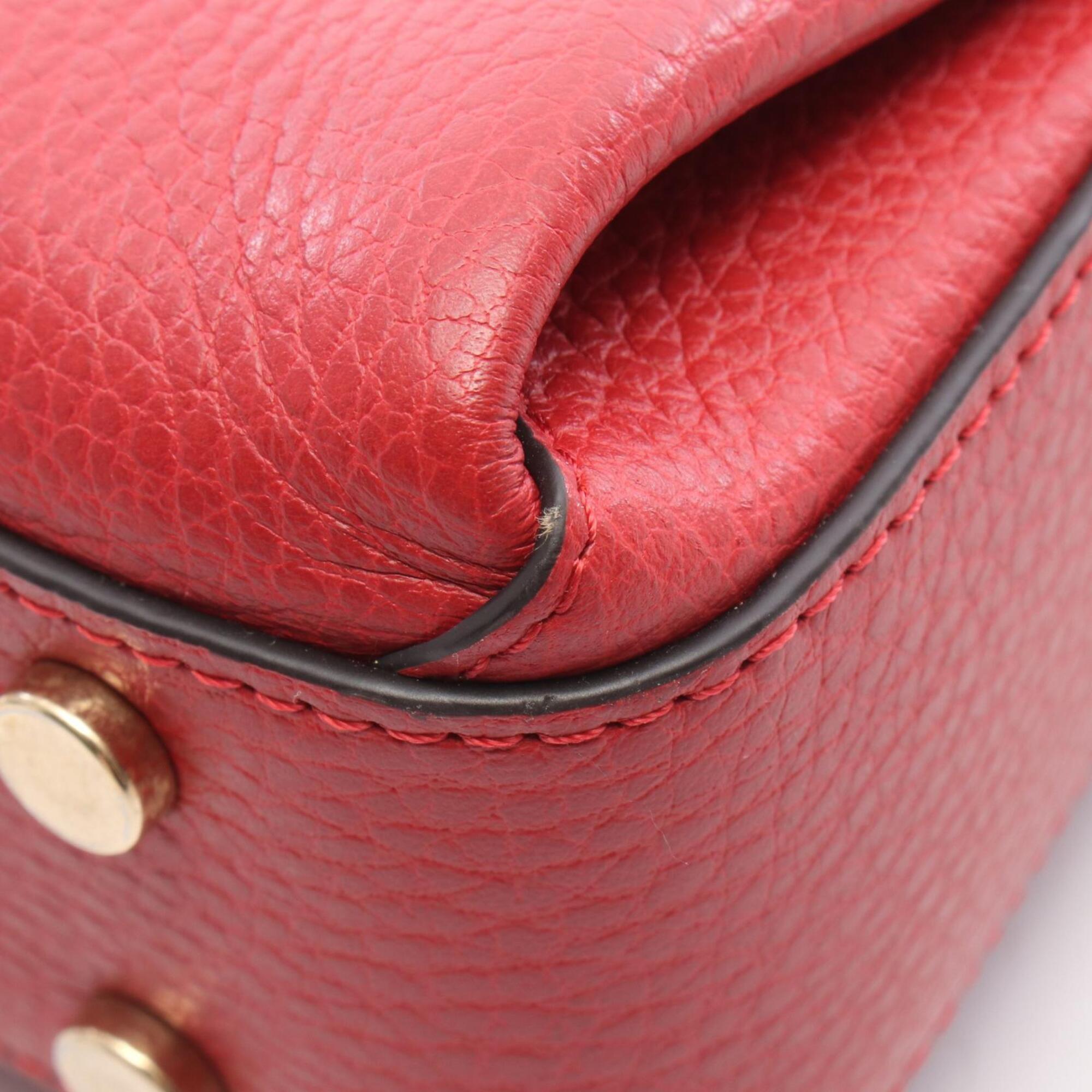 Gucci Red Color Leather Handbag (Pre-Owned)