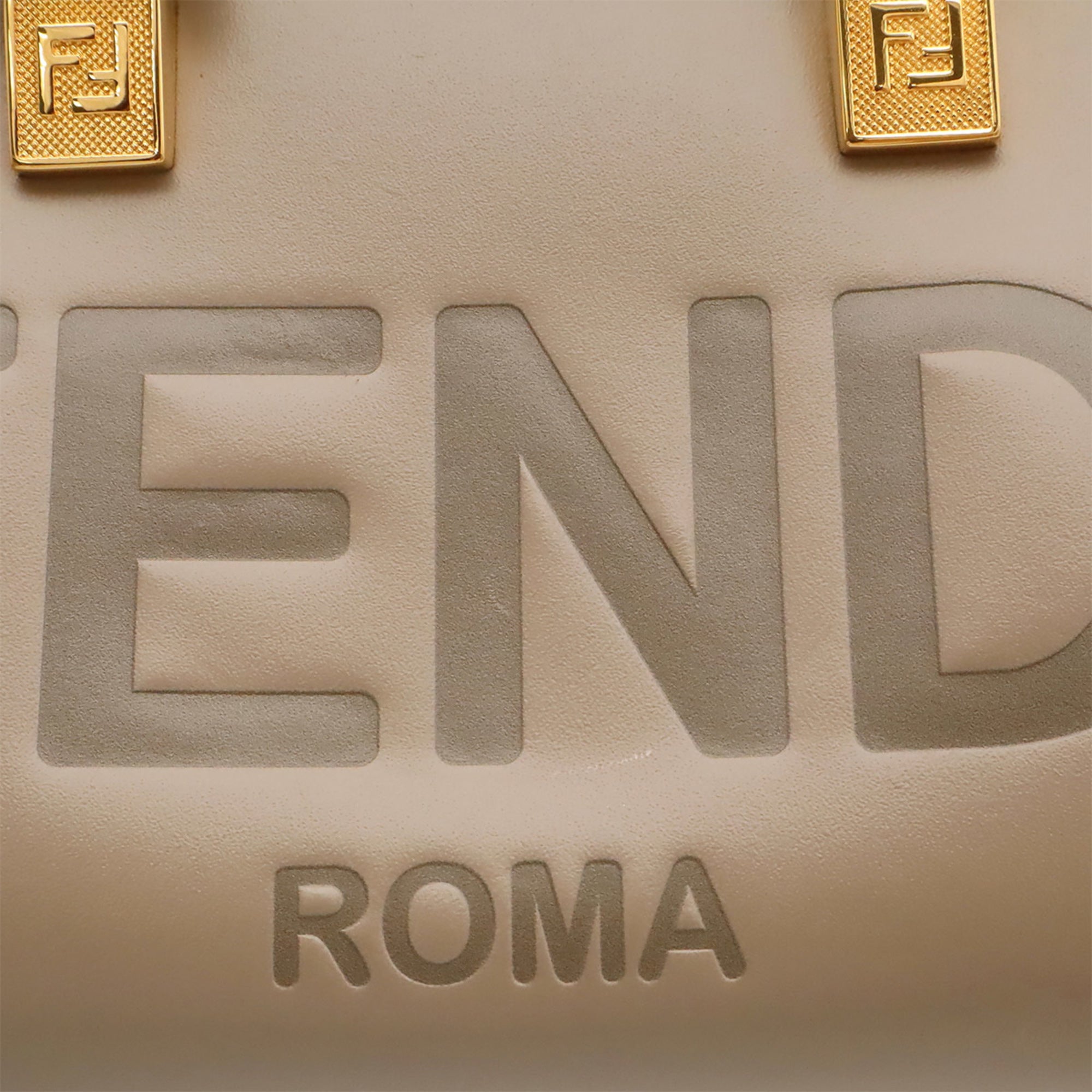 Fendi Grayish Leather Handbag Pochette Shoulder Bag (Pre-Owned)