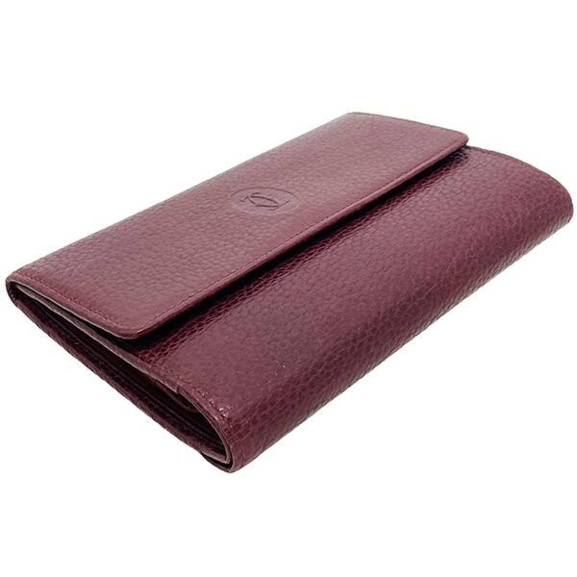 Cartier Must Bordeaux Leather Wallet (Tri-Fold) (Pre-Owned)