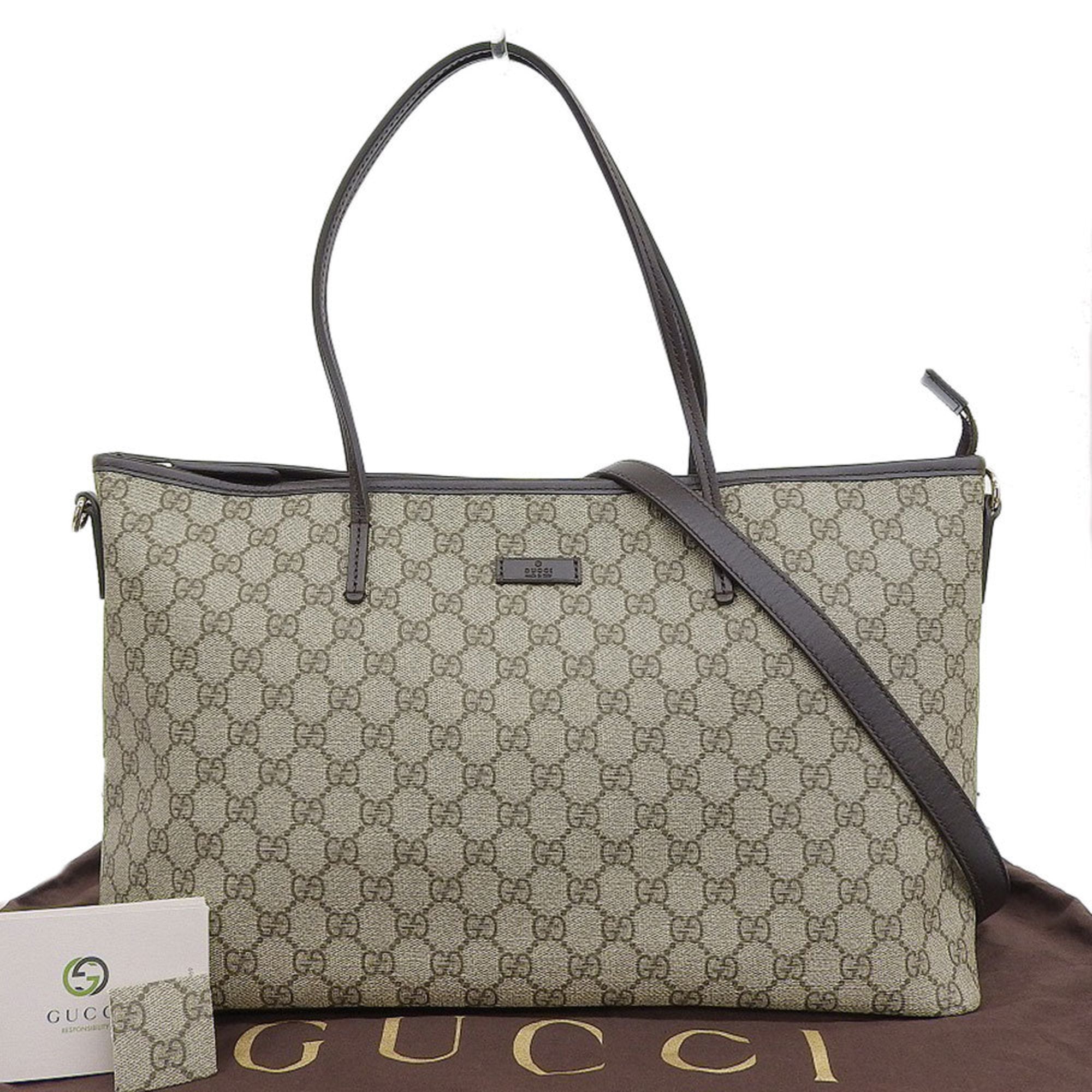 Gucci Beige Brown Pvc Tote Bag (Pre-Owned)