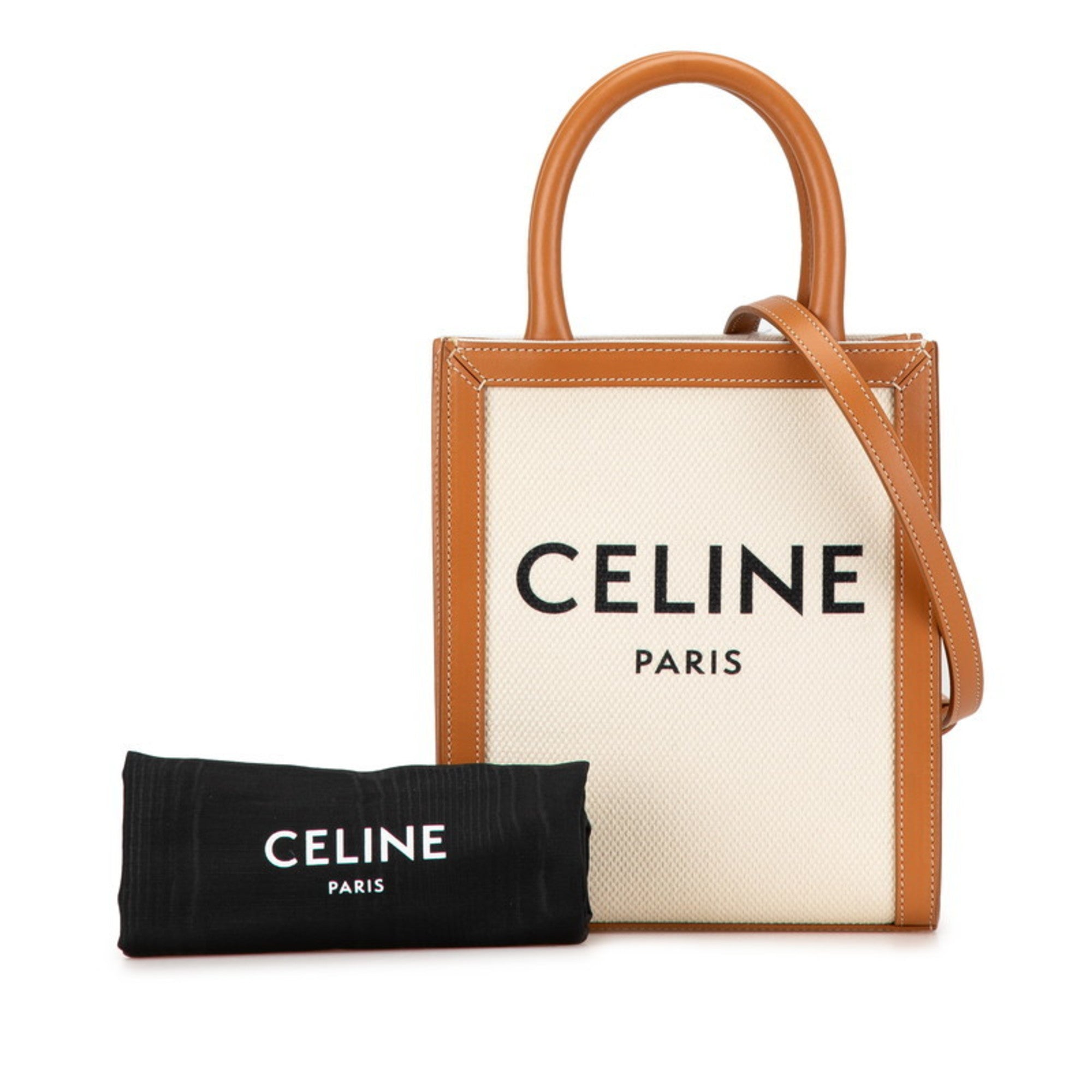 Celine Canvas Leather Handbag Shoulder Bag (Pre-Owned)