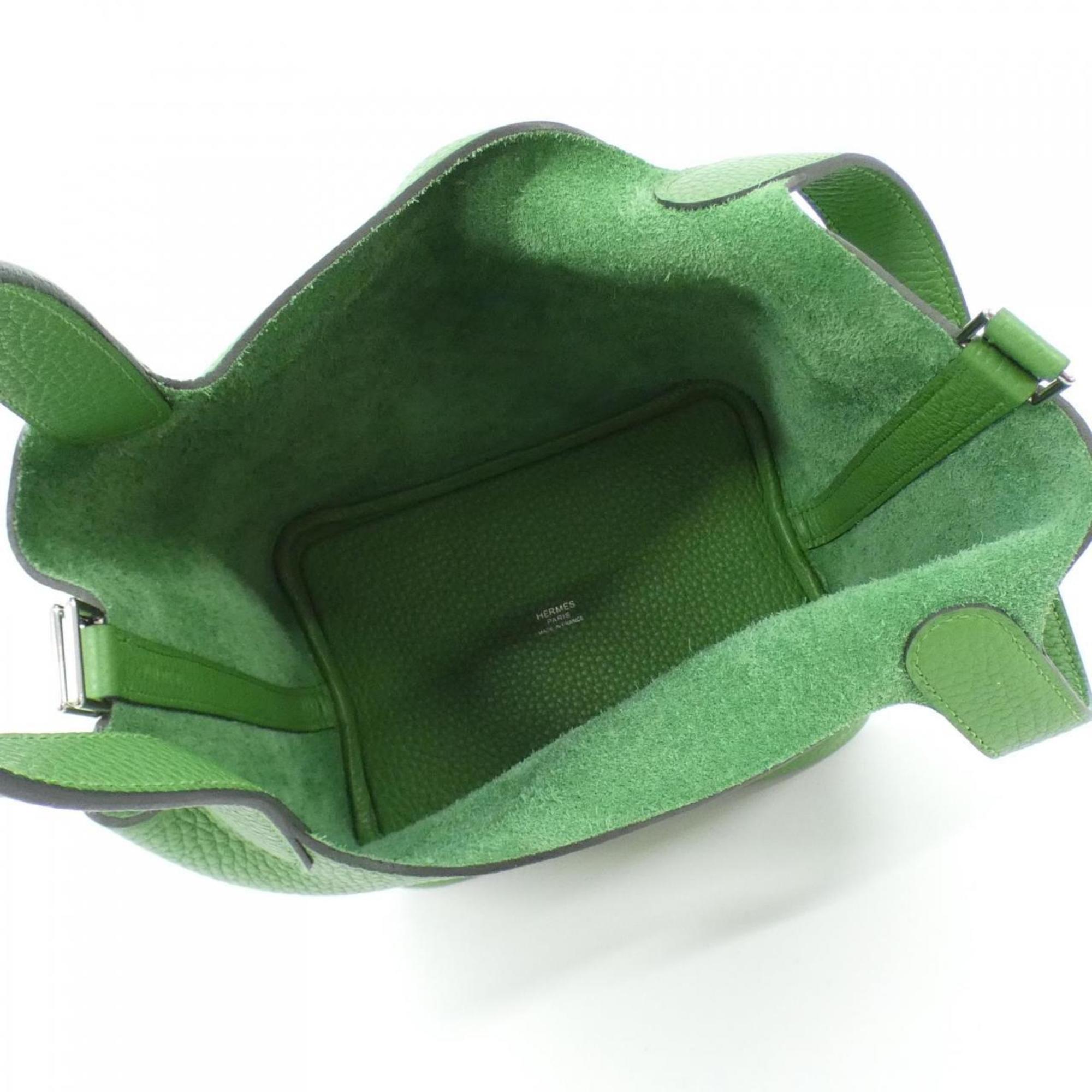 Hermes Picotin Vert Taurillon Clemence Leather Handbag (Pre-Owned)