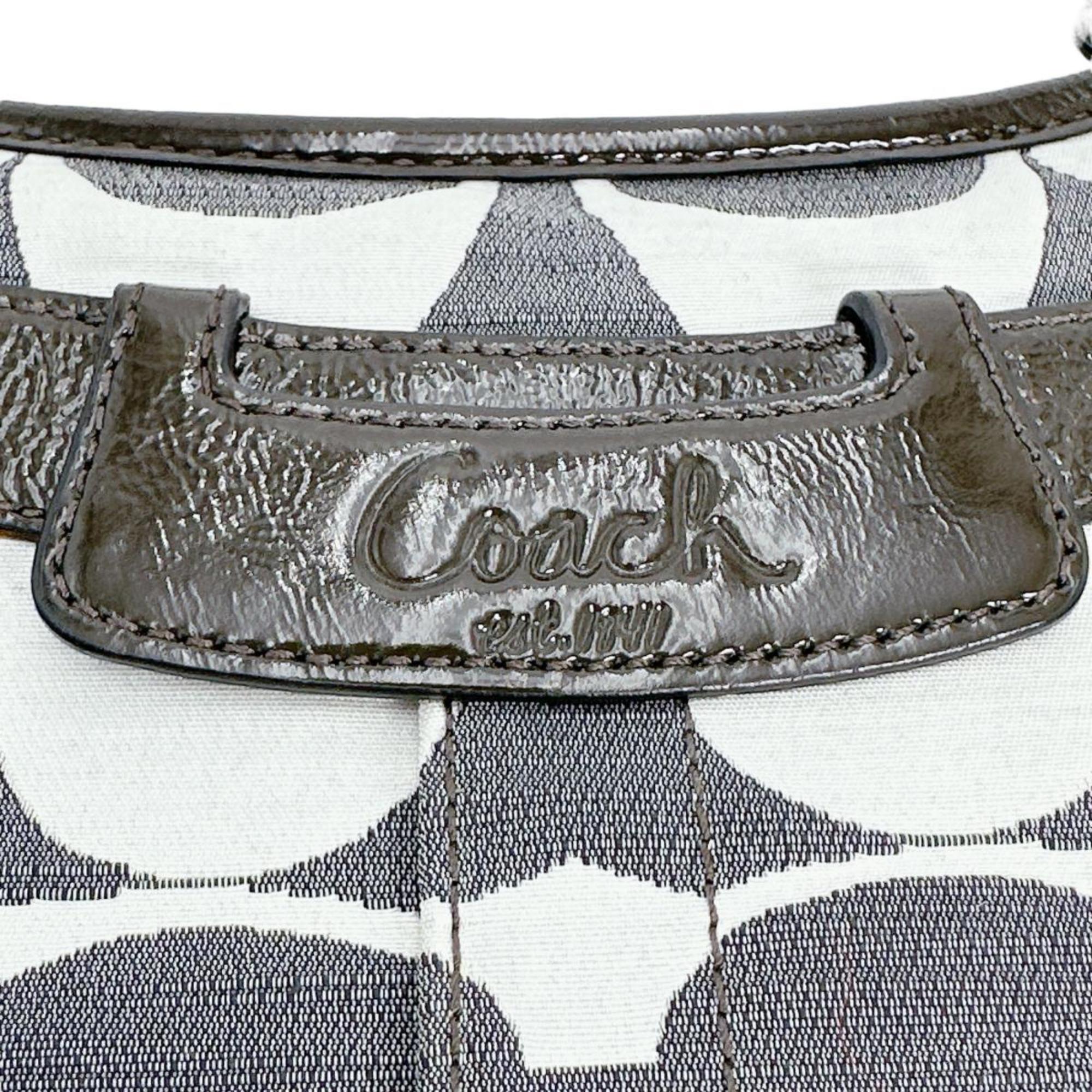 Coach Gray Canvas Shoulder Bag (Pre-Owned)