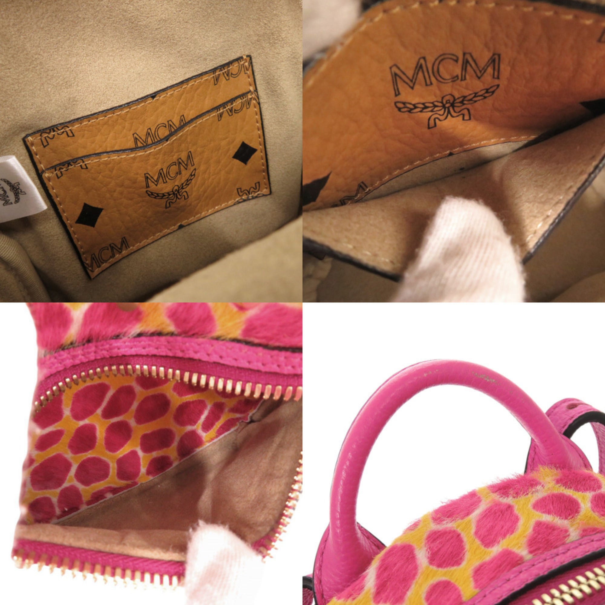 Mcm Pink Yellow Leather Leather Backpack (Pre-Owned)