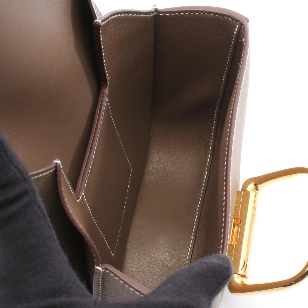 Hermes Gray Leather Epsom Leather Shoulder Bag (Pre-Owned)
