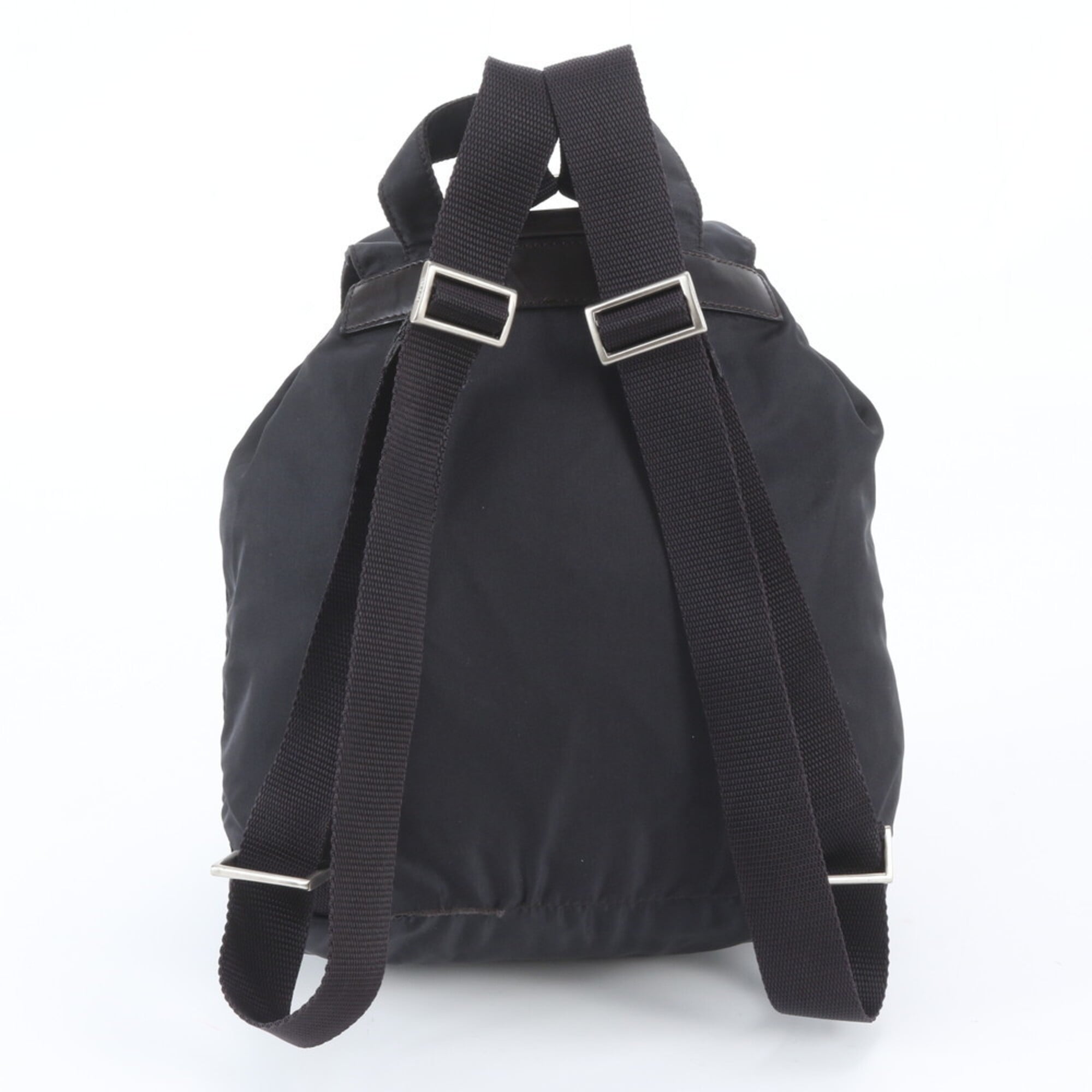 Prada Navy Leather Nylon Backpack Shoulder Bag (Pre-Owned)