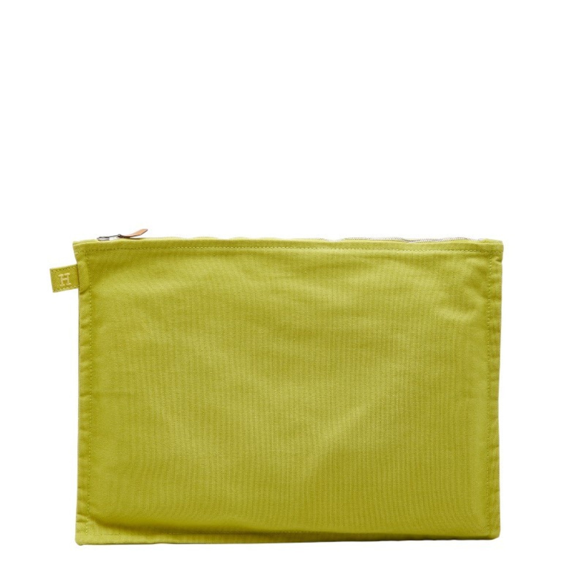 Hermes Green Cotton Pouch (Pre-Owned)