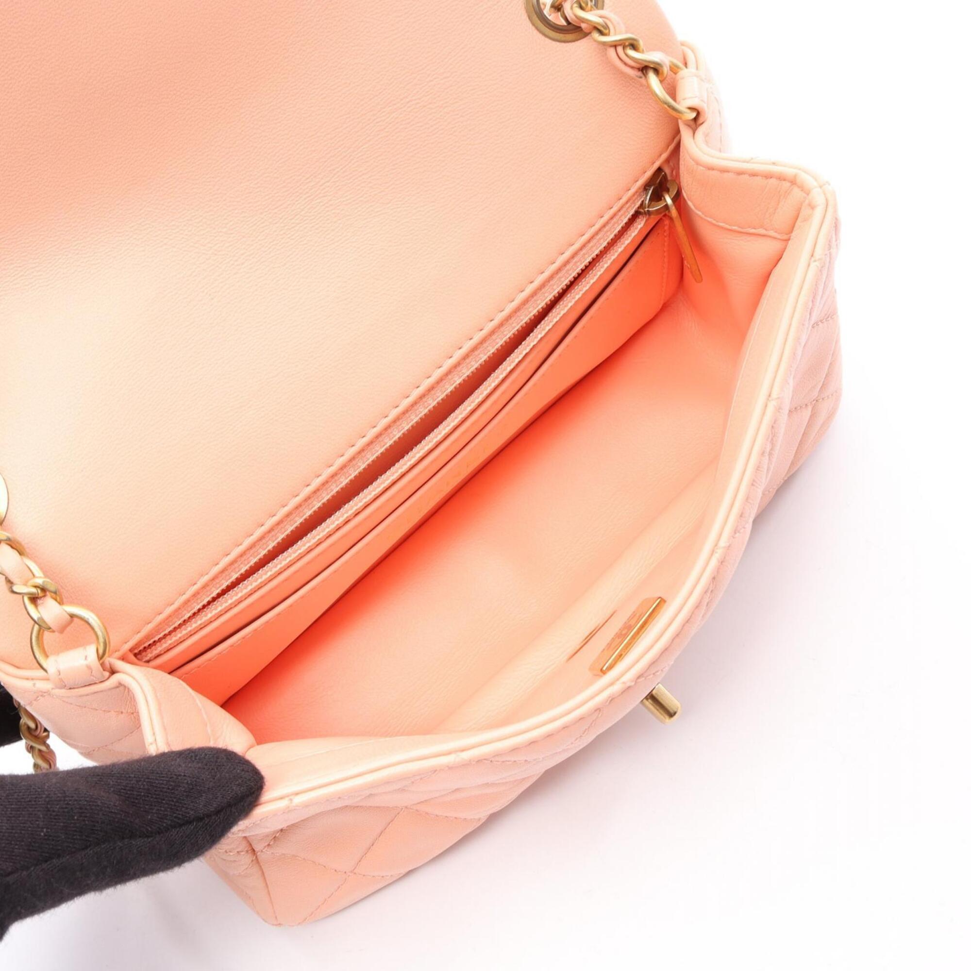 Chanel Pink Leather Handbag Shoulder Bag (Pre-Owned)