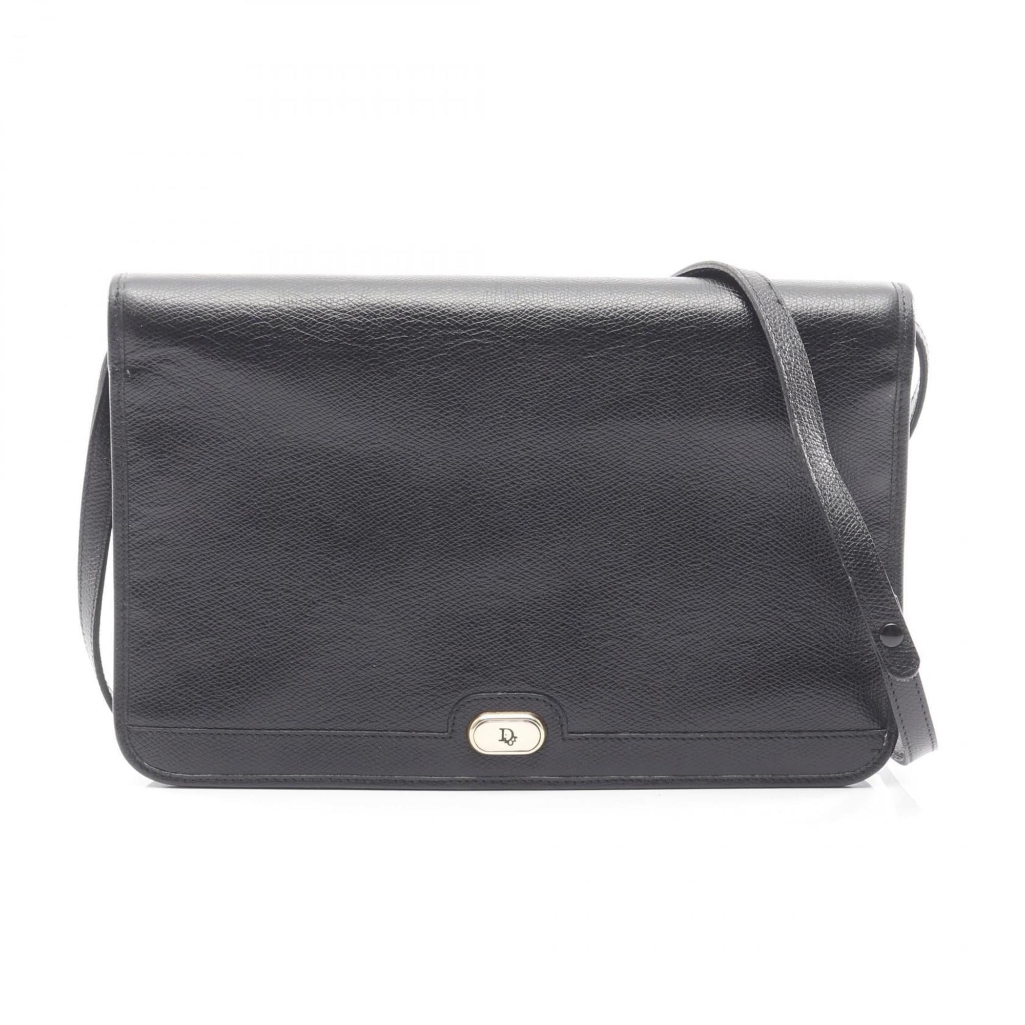 Christian Dior Black Leather Shoulder Bag (Pre-Owned)