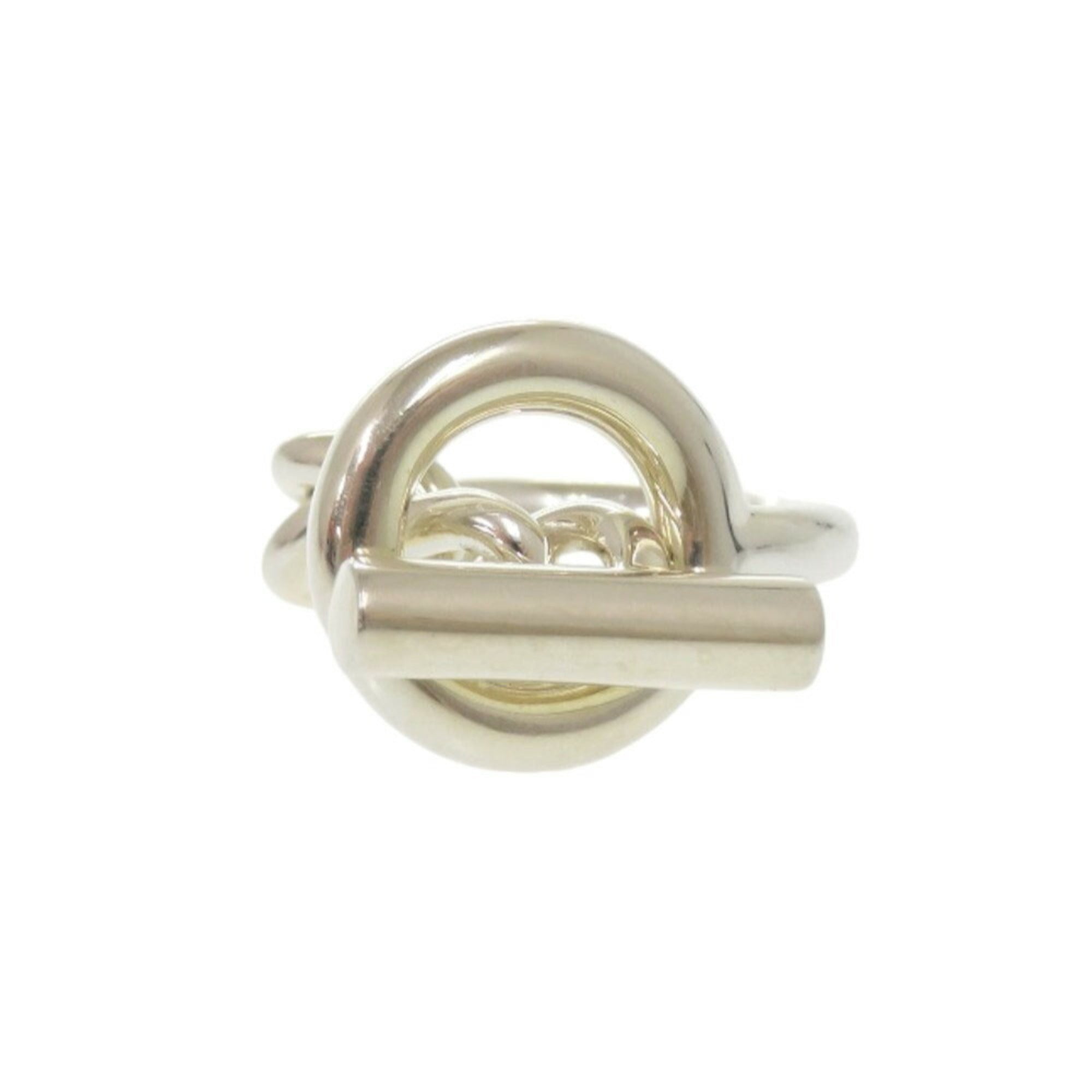 Hermes Silver Silver 925 Band Ring (Pre-Owned)