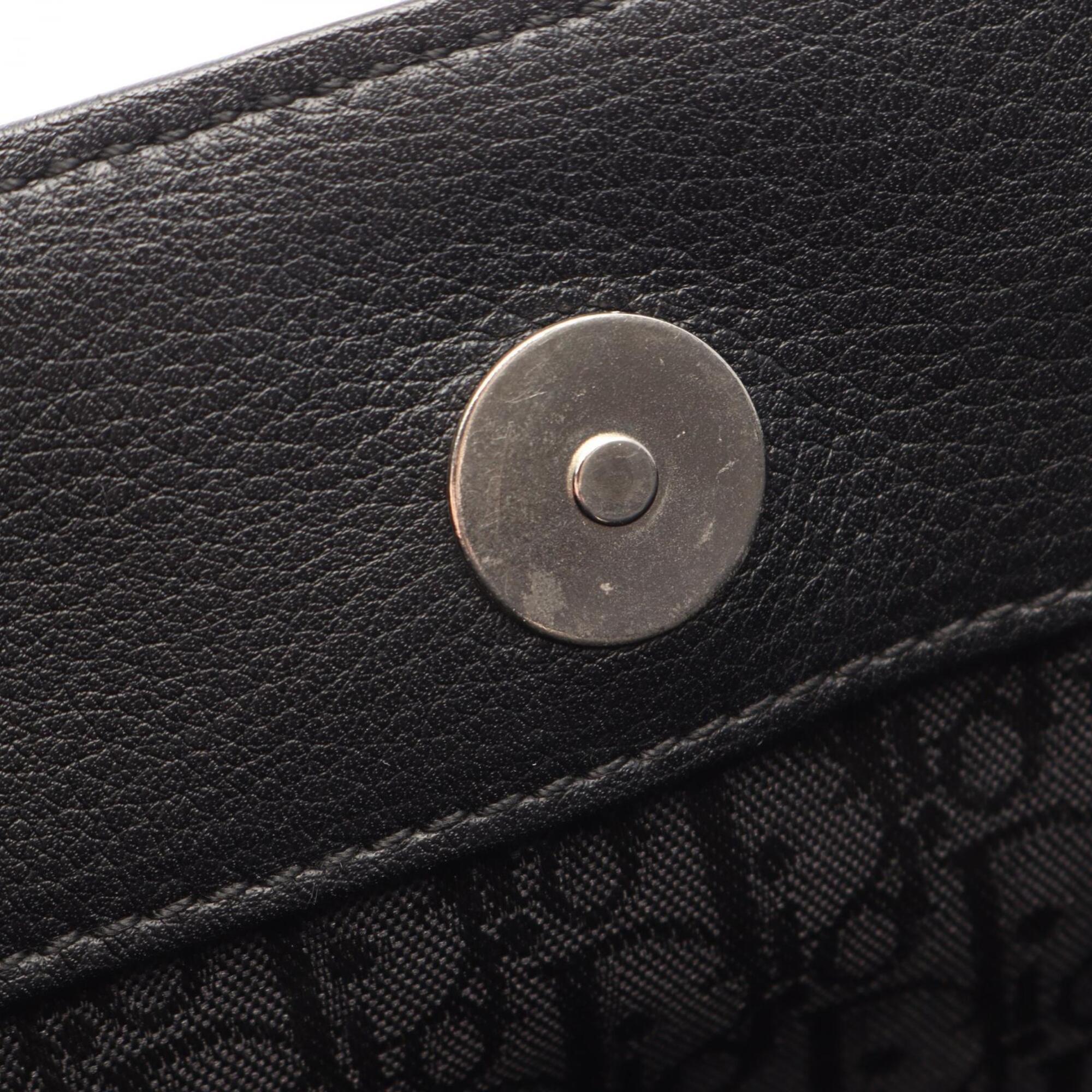 Christian Dior Black Leather Handbag Tote Bag (Pre-Owned)