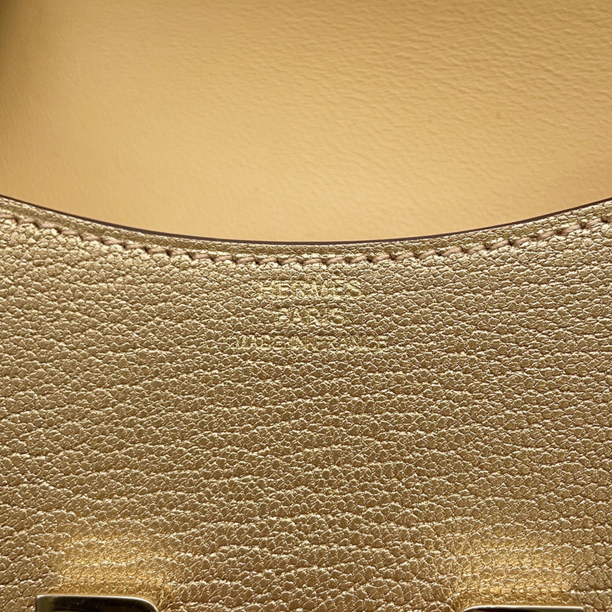 Hermes Champagne Chevre Leather Coin Purse/Coin Case (Pre-Owned)