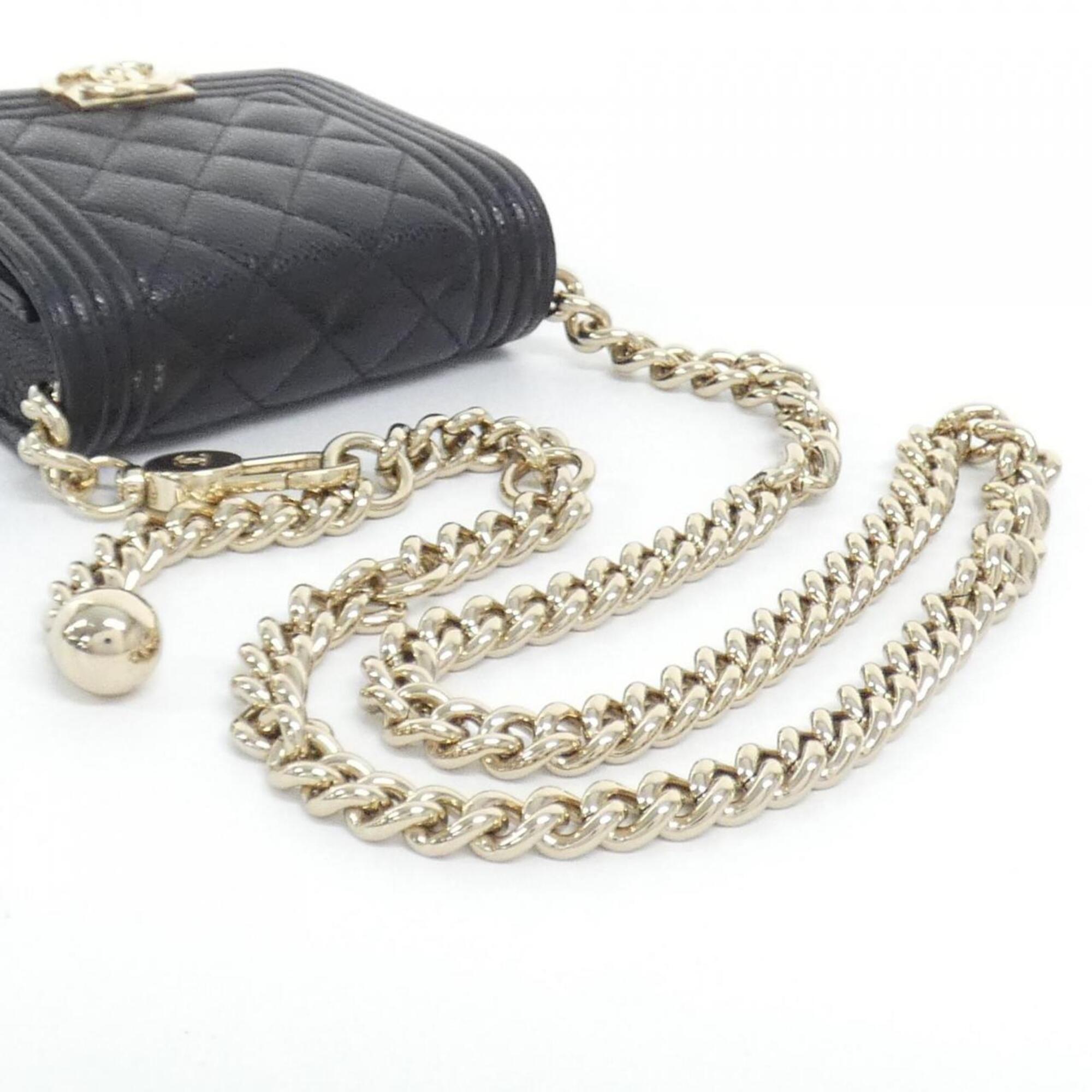 Chanel Black Grained Calfskin Fanny Pack (Pre-Owned)