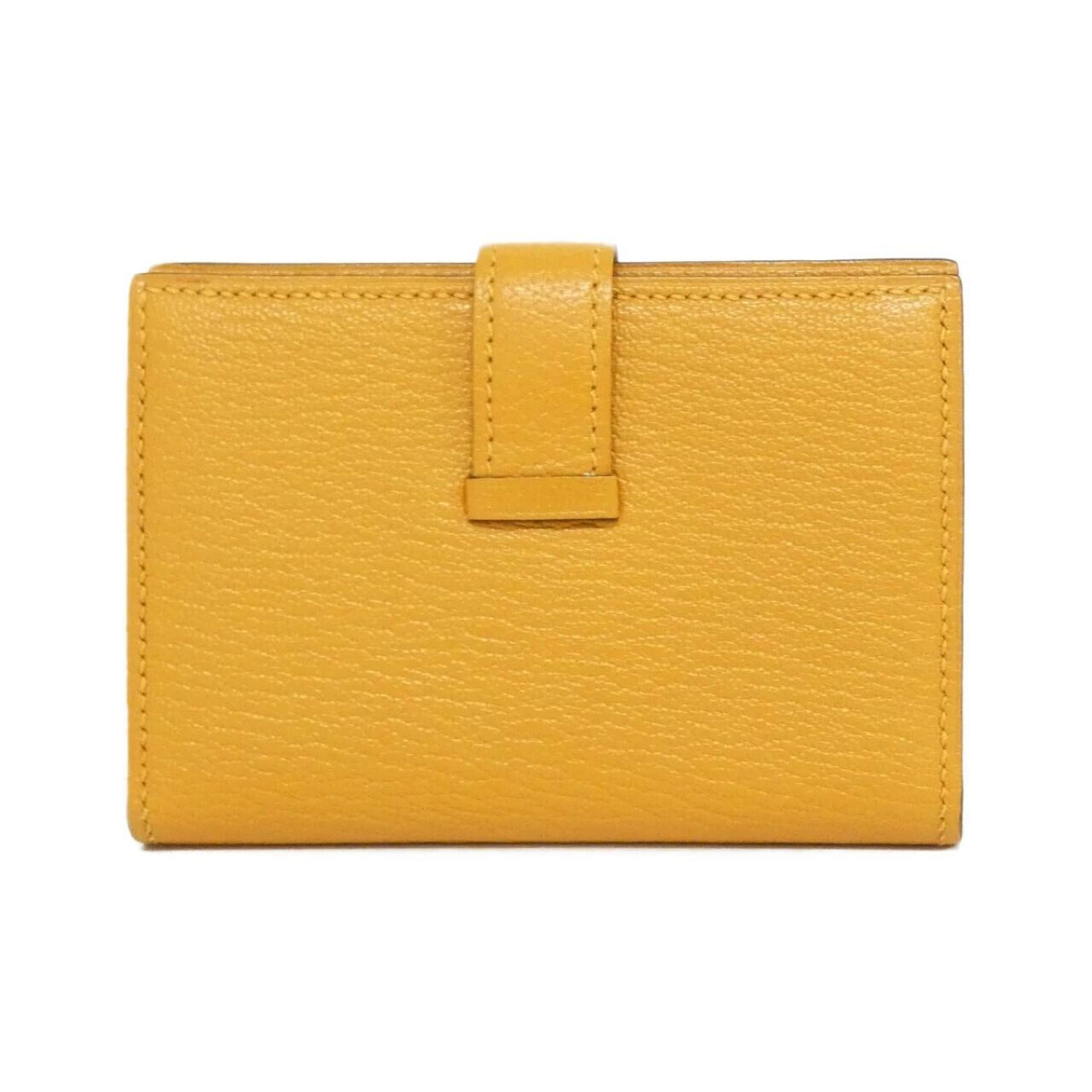 Hermes Moutarde Chevre Leather Wallet (Bi-Fold) (Pre-Owned)