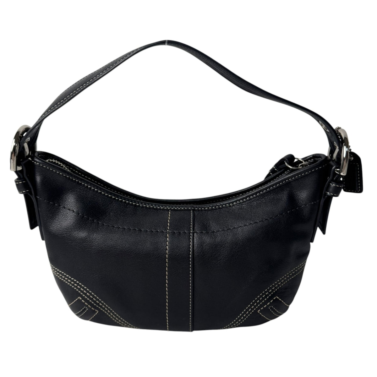 Coach Black Leather Handbag Shoulder Bag (Pre-Owned)