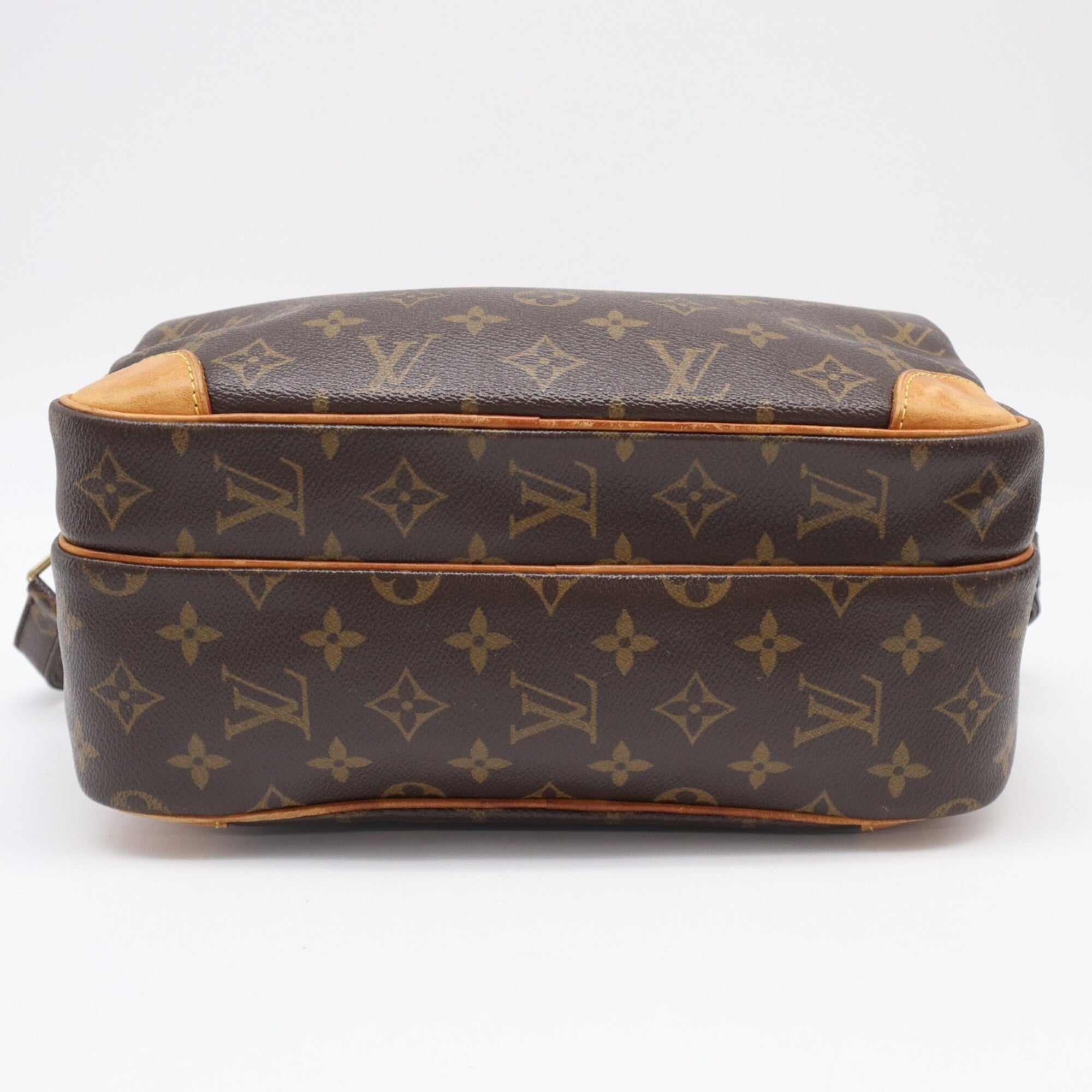 Louis Vuitton Beige Brown Monogram Coated Canvas Leather Shoulder Bag (Pre-Owned)