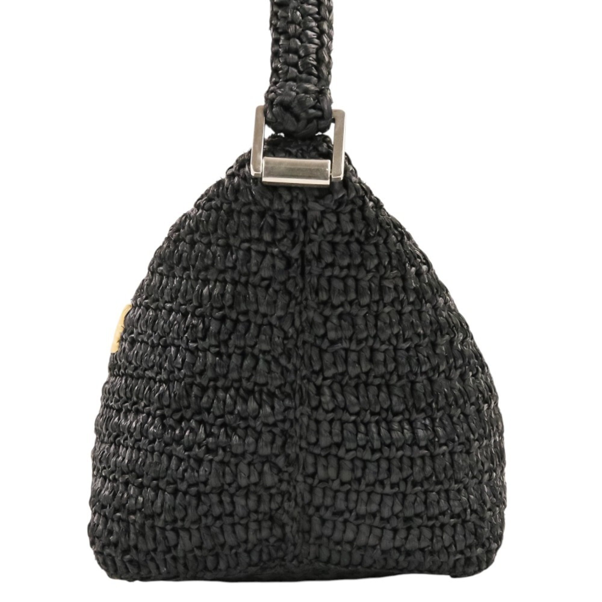 Yves Saint Laurent Black Raffia Shoulder Bag (Pre-Owned)